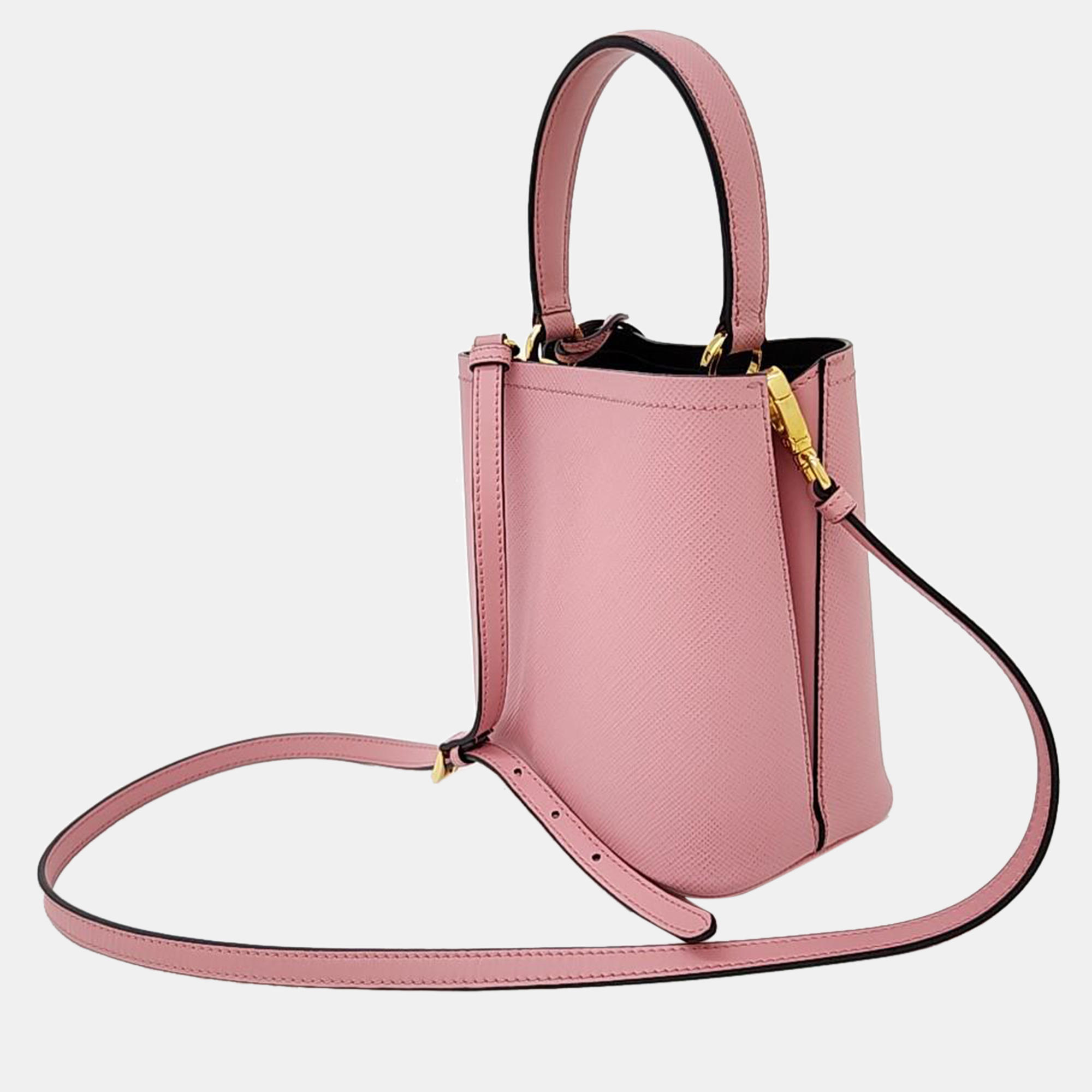 

Prada Saffiano Pannier Tote and Shoulder Bag (1BA217), Pink