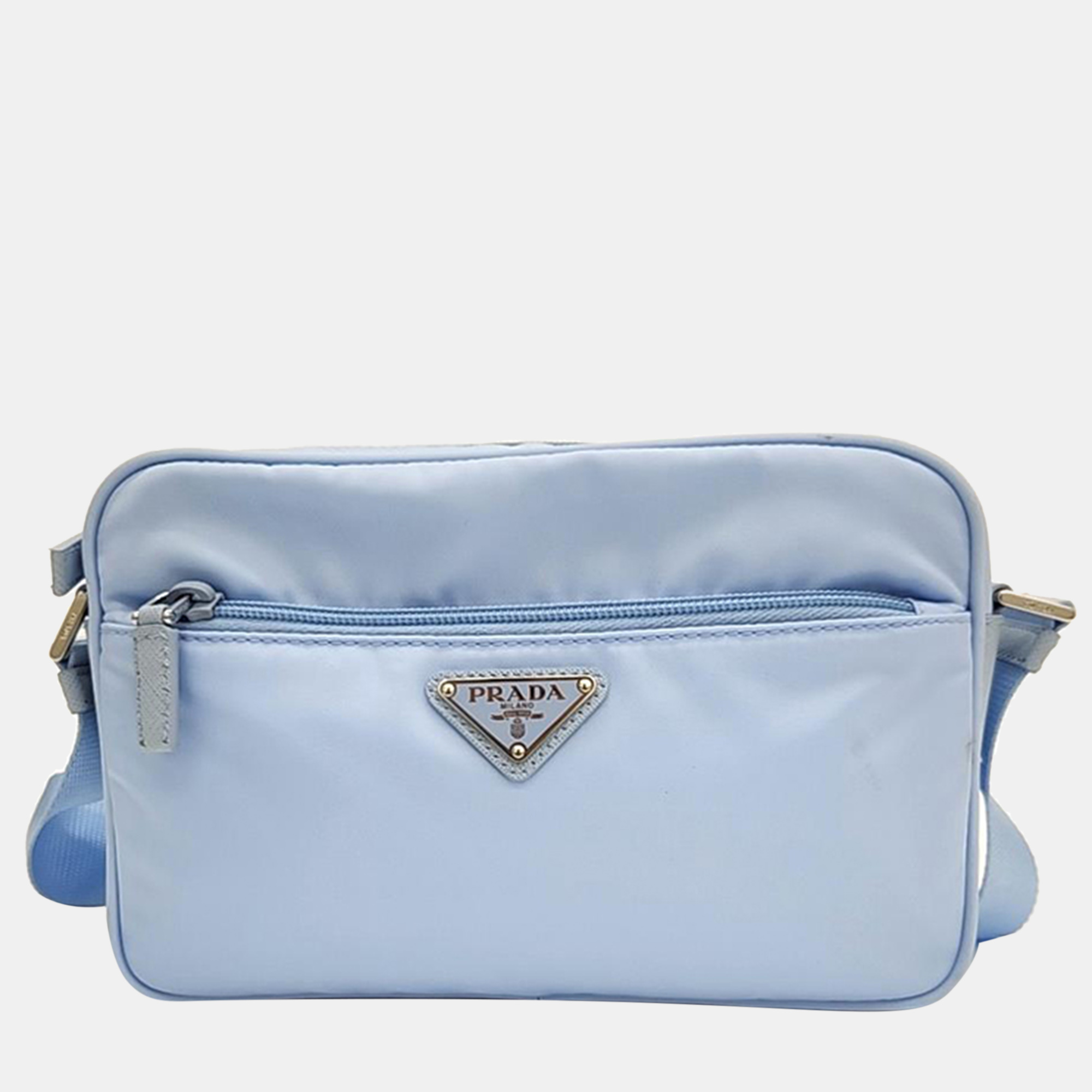 Pre-owned Prada Re-nylon Cross Bag In Blue