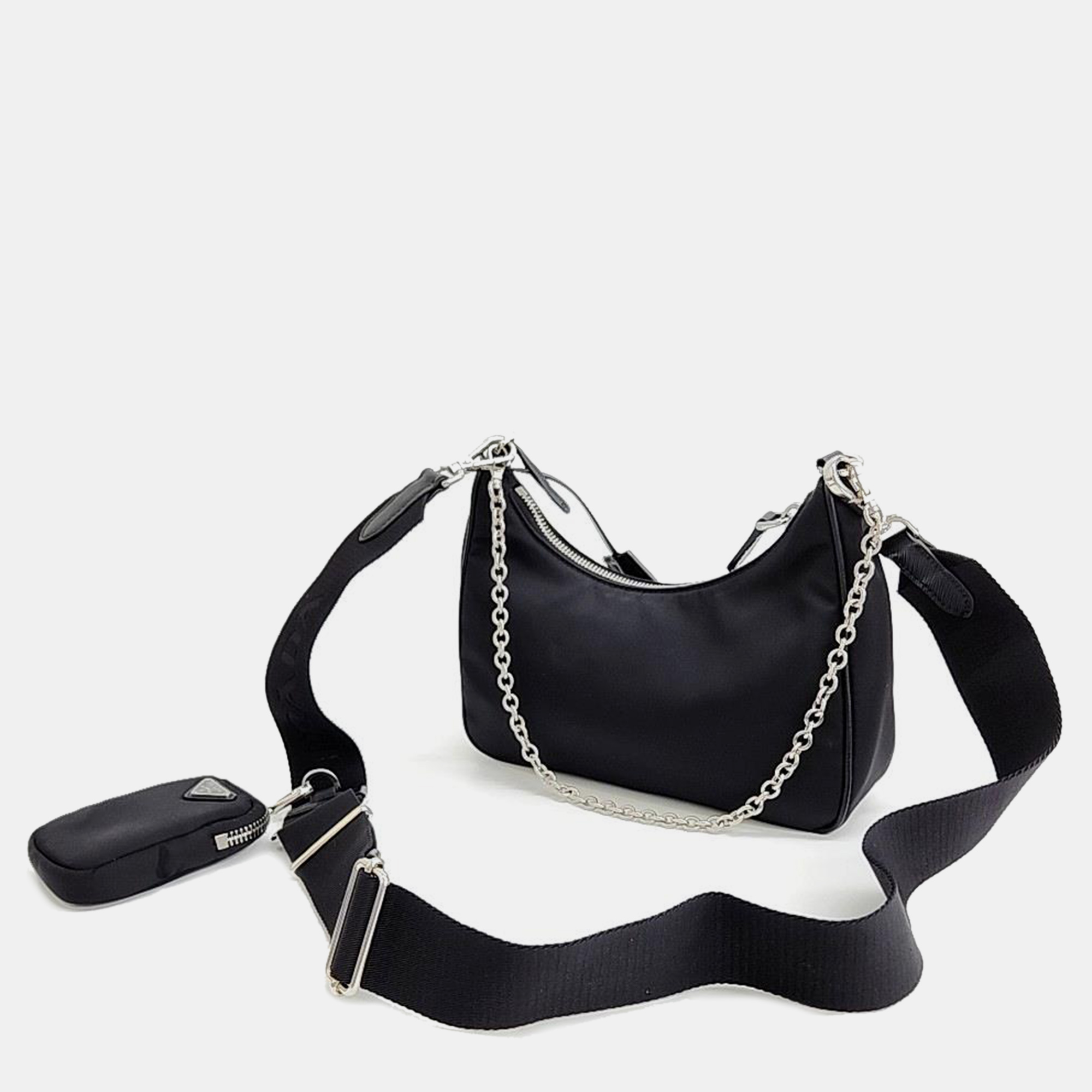 

Prada Tesuto Chain Hobo Bag, Black