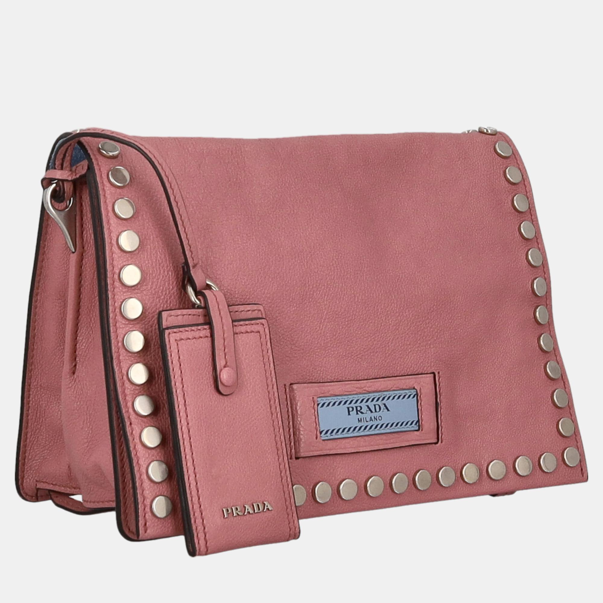 

Prada Women's Leather Cross Body Bag - Pink