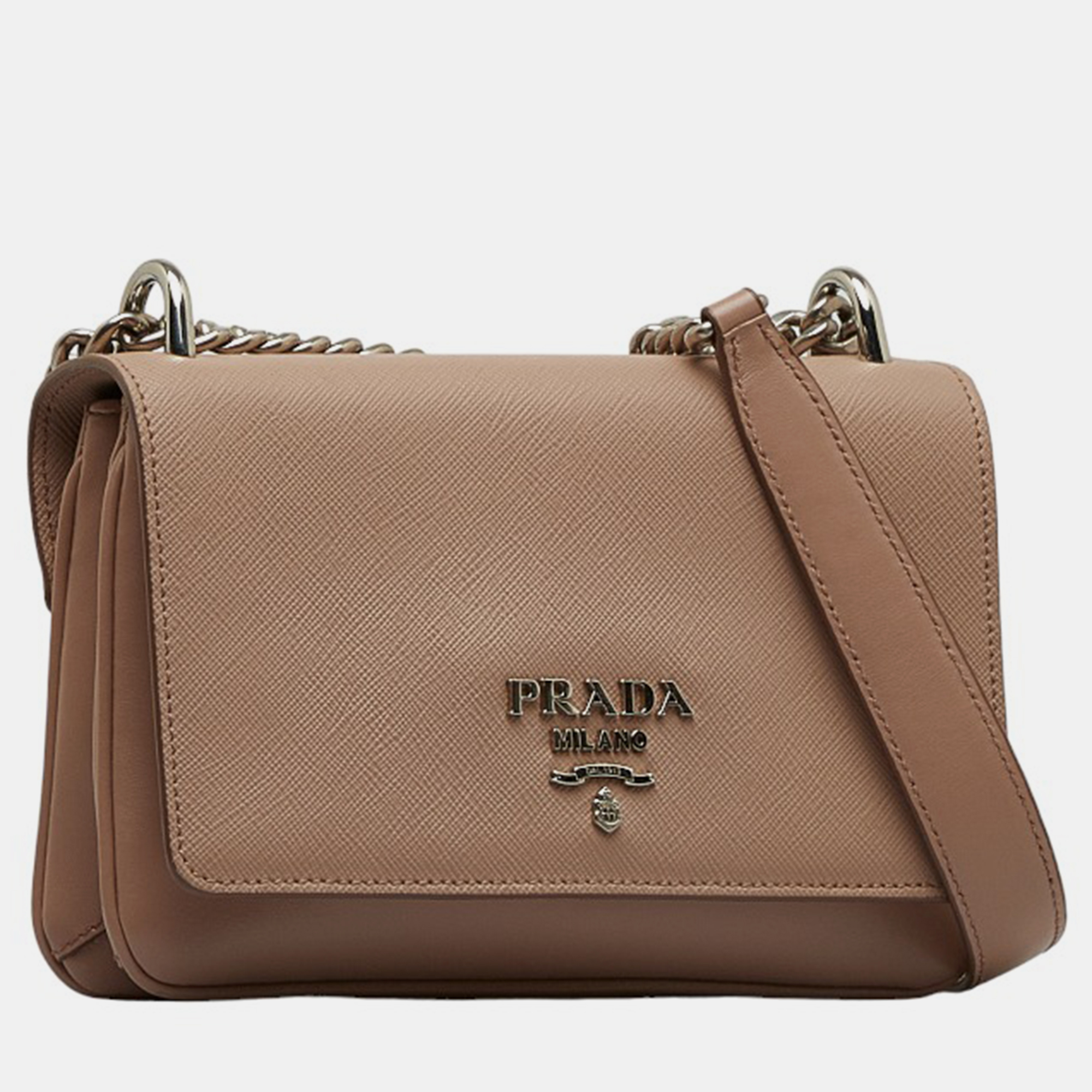 

Prada Brown Saffiano Leather Chain Shoulder Bag