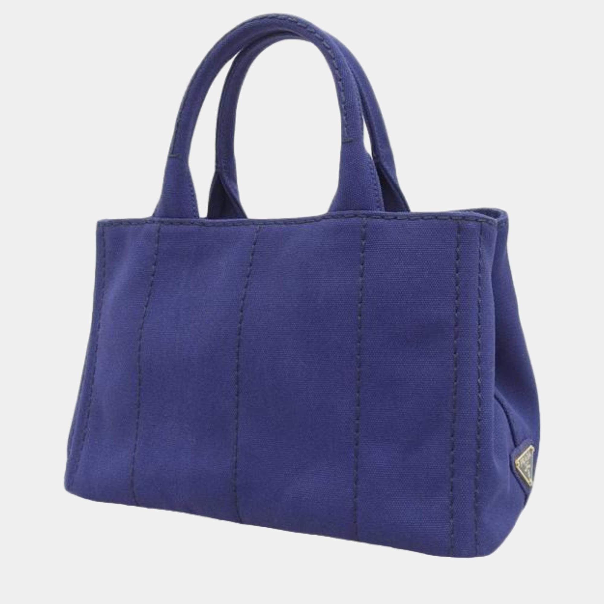 

Prada blue Canvas Canapa Logo Handbag Handbag