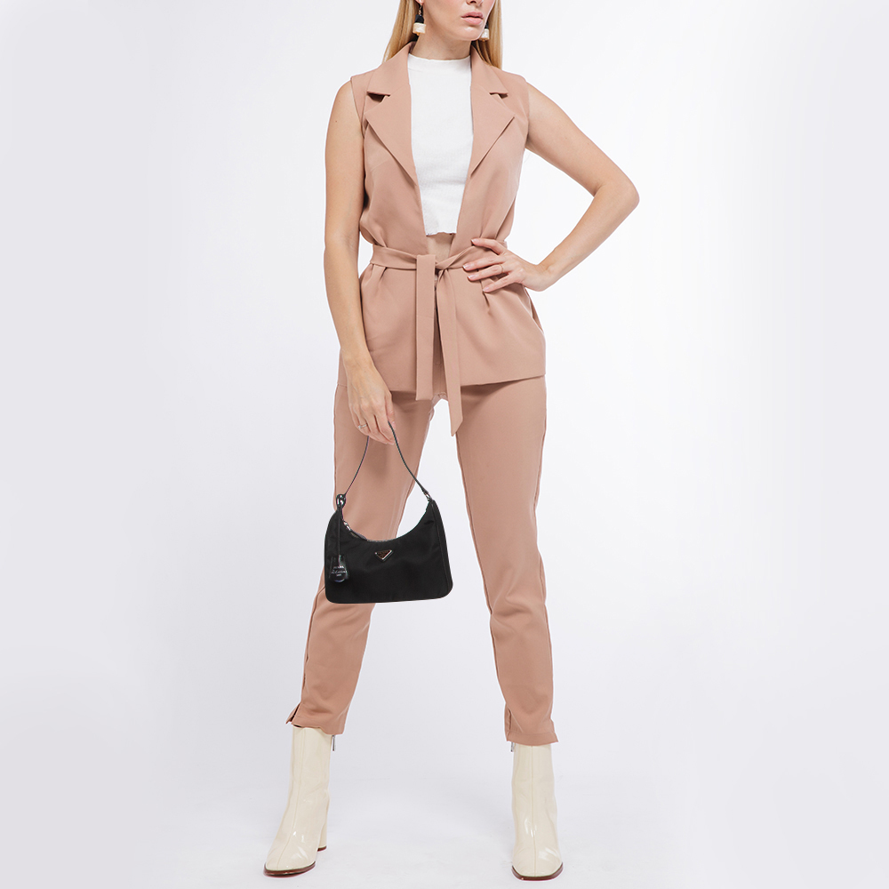 

Prada Black Nylon Mini Re-Edition 2005 Shoulder Bag