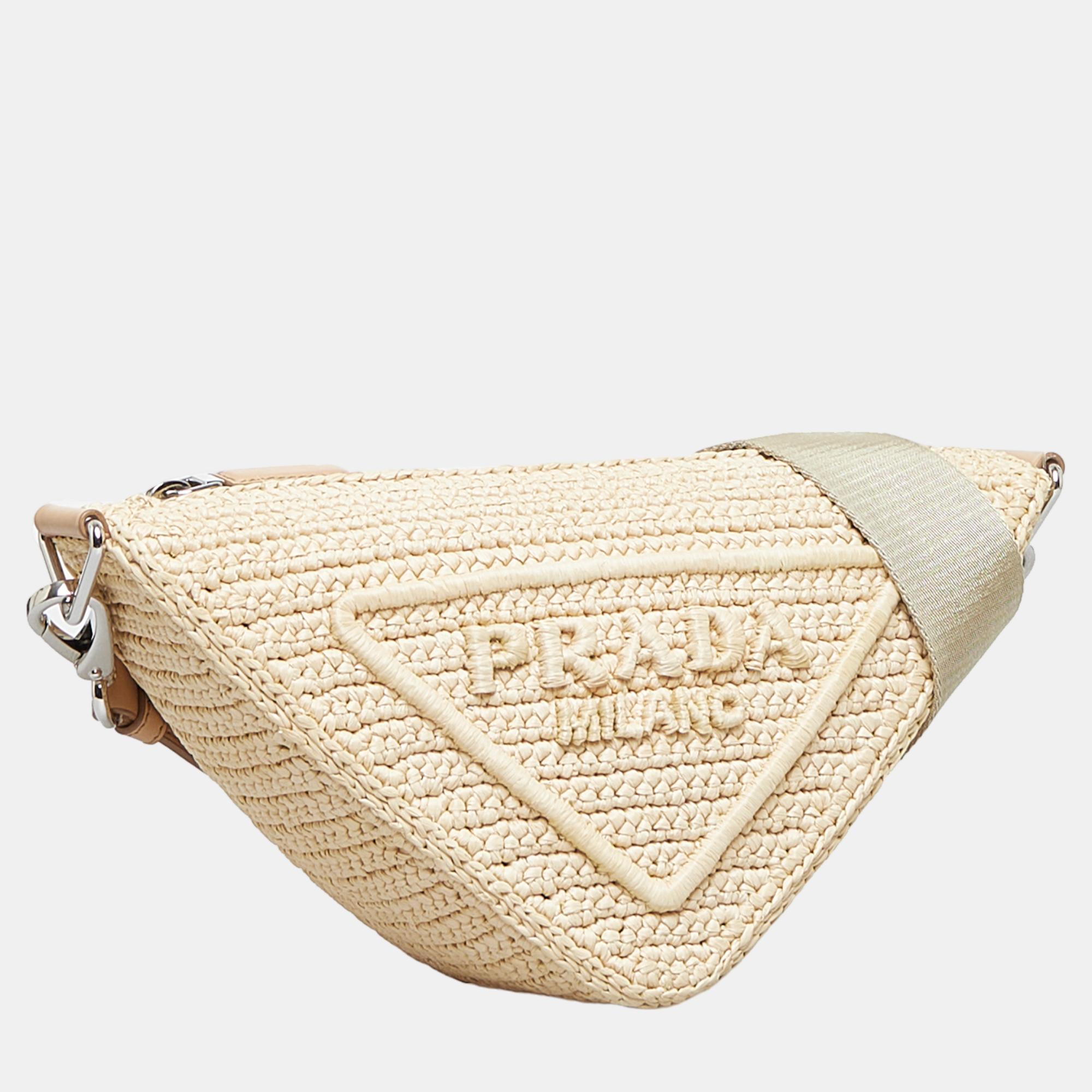 

Prada Beige Triangle Crossbody