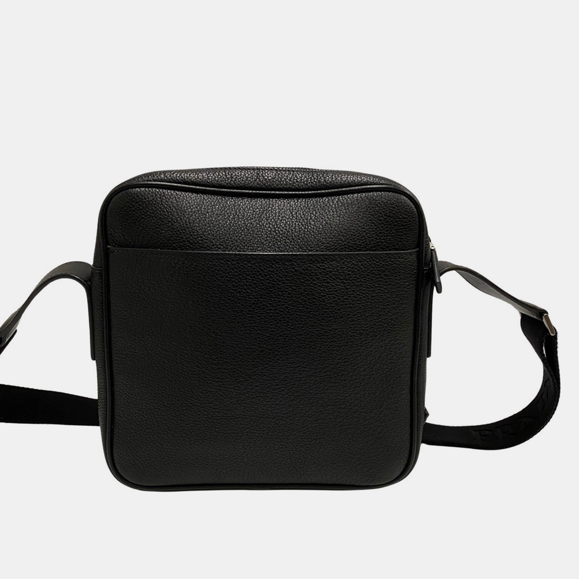 

Prada Black Leather Messenger Bag