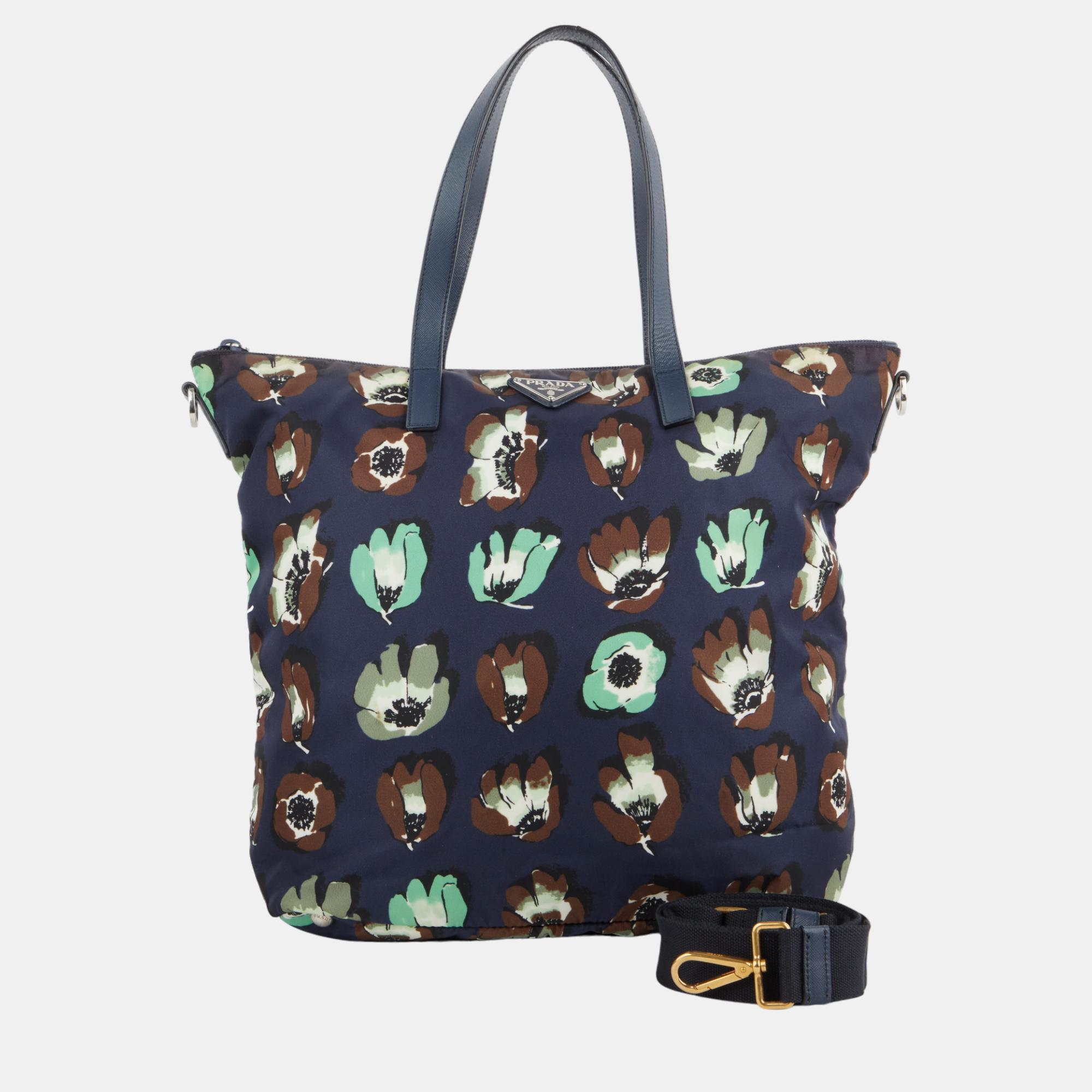 Prada floral 2024 tote bag