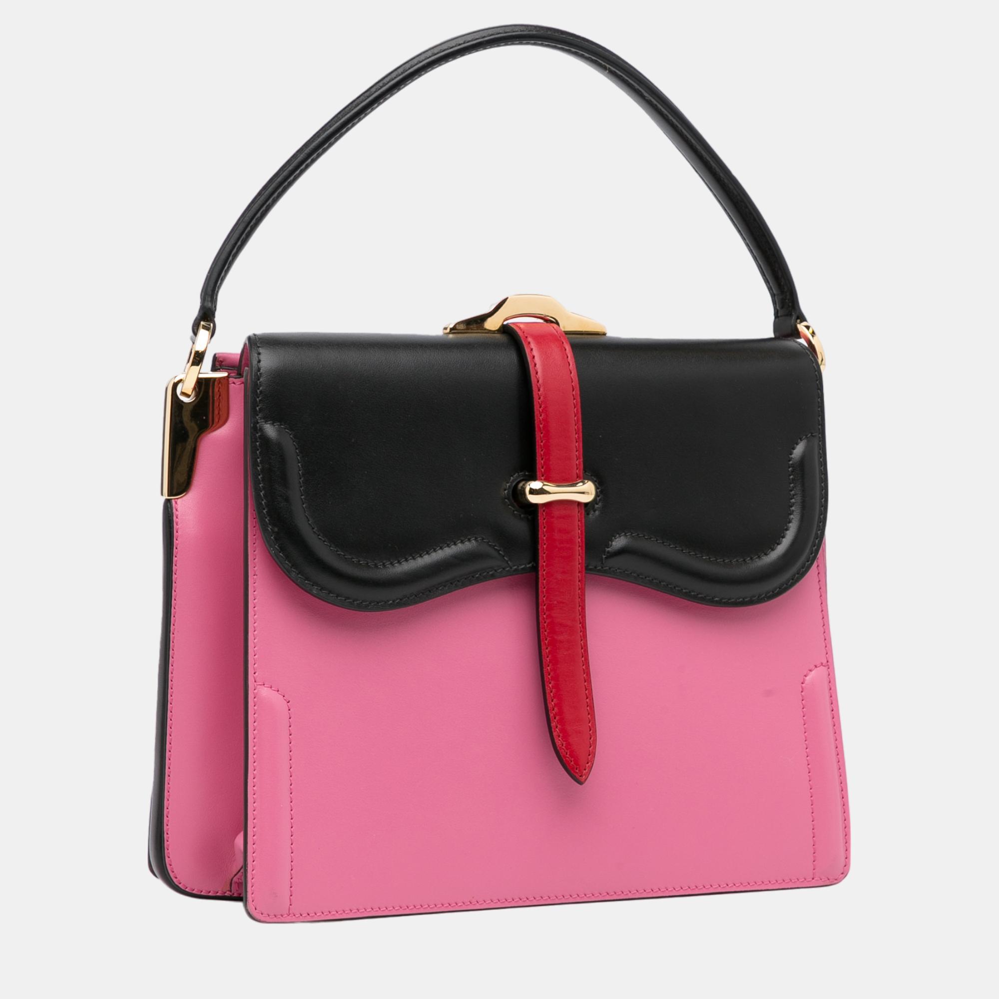 

Prada Black/Pink Belle Satchel