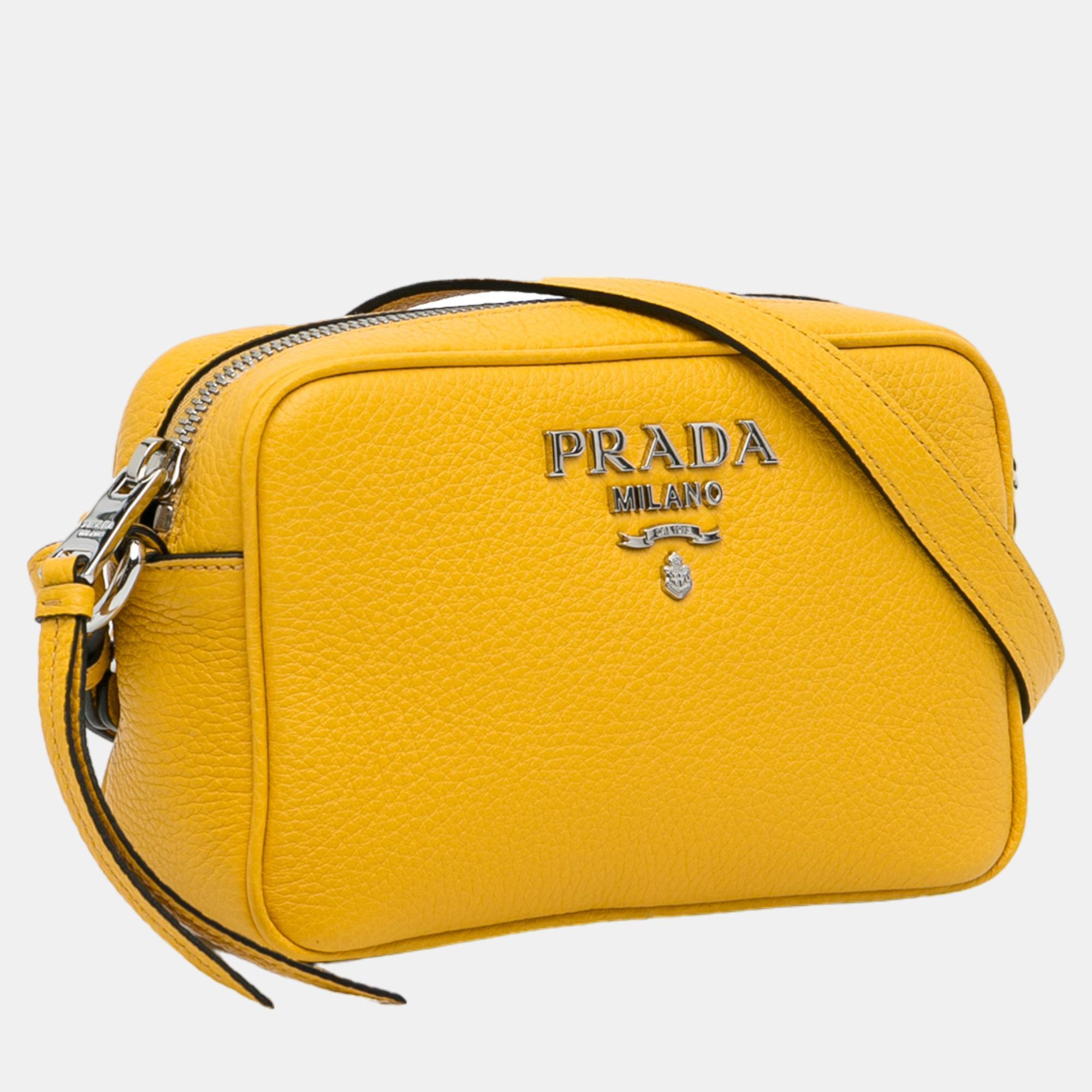 

Prada Yellow Vitello Phenix Camera Bag