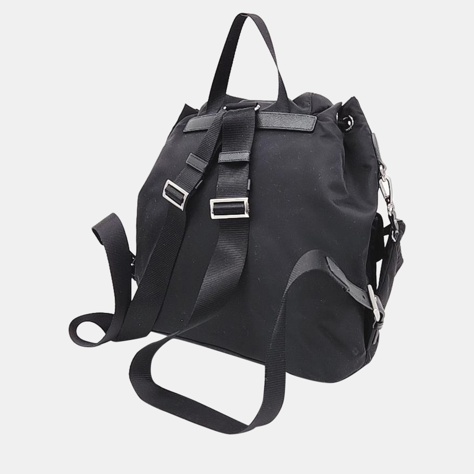 

Prada Nylon Two-Pocket Backpack, Black