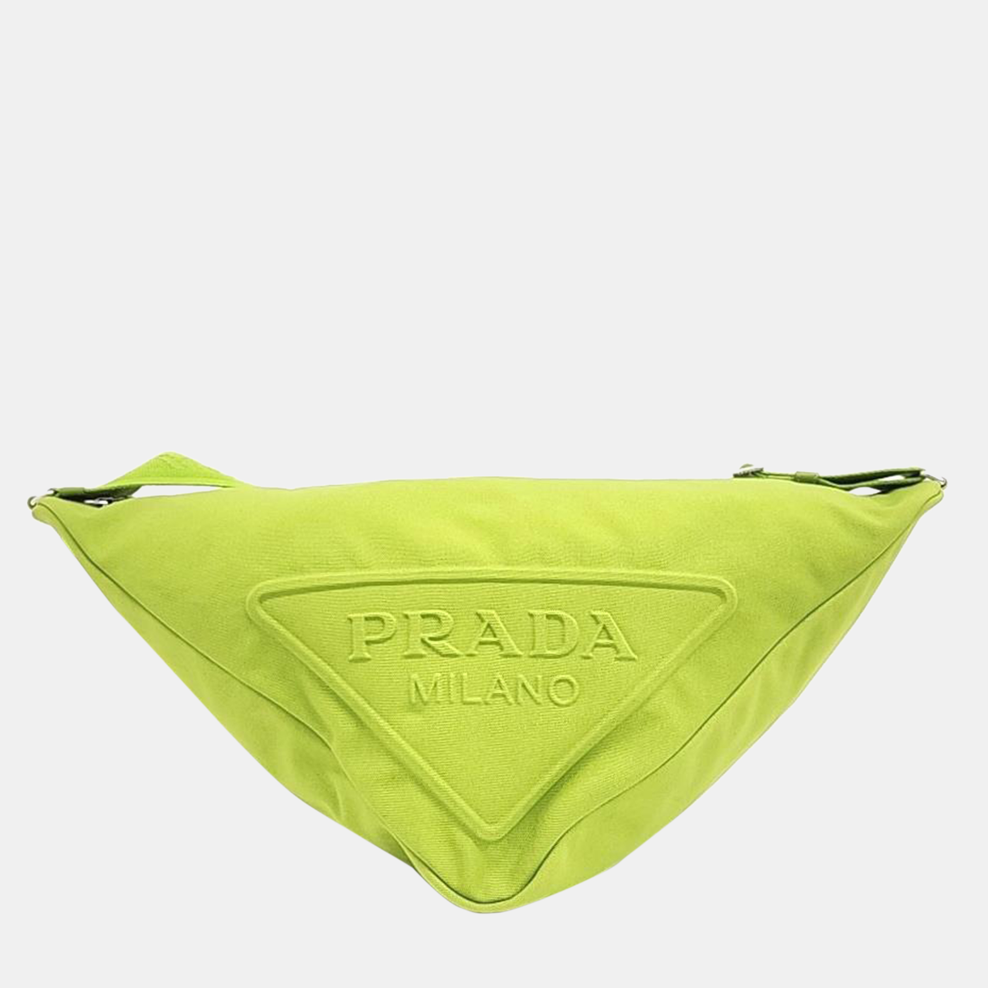 Pre-owned Prada Triangle Shoulder Bag In Green