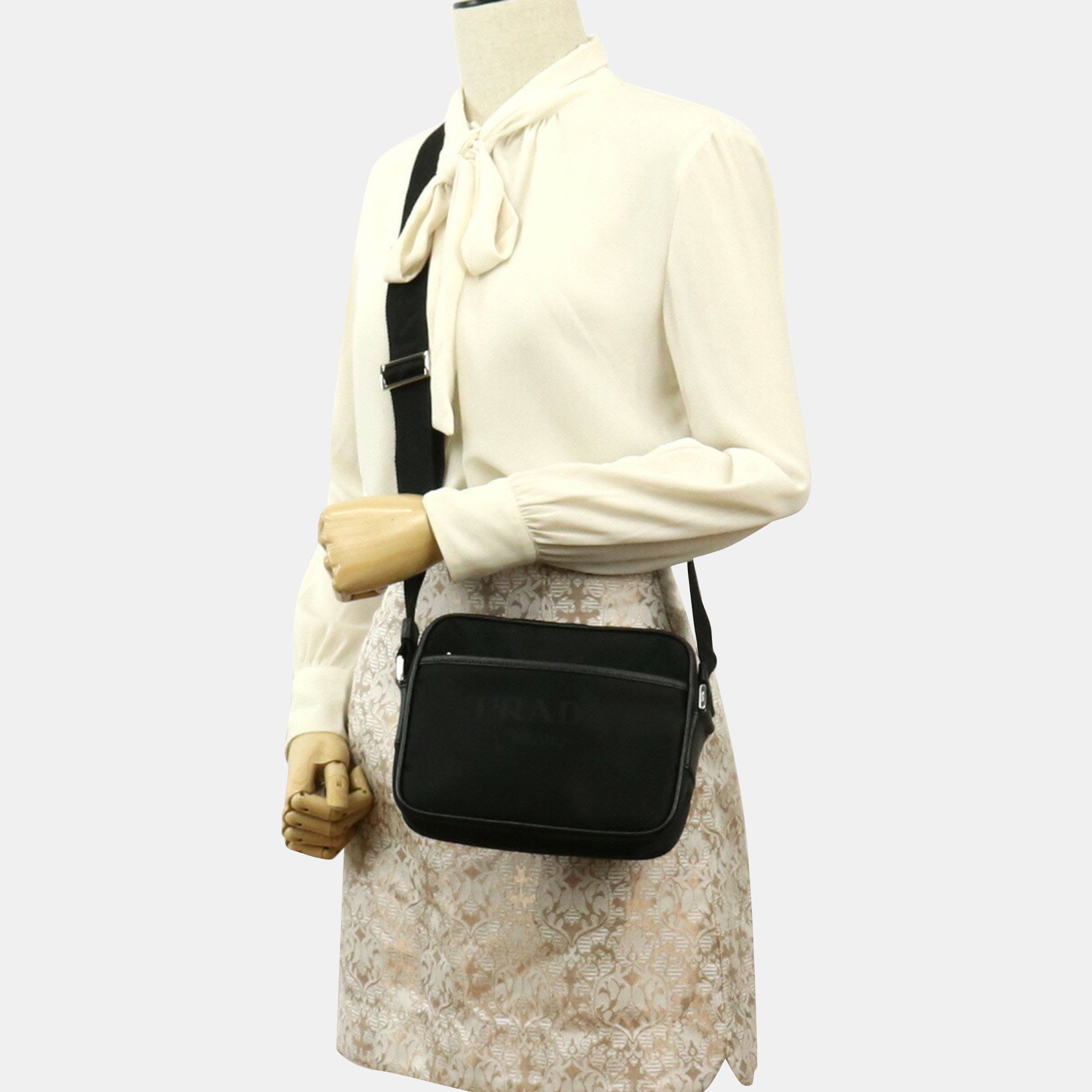 

PRADA Tessuto nylon shoulder bag, Black