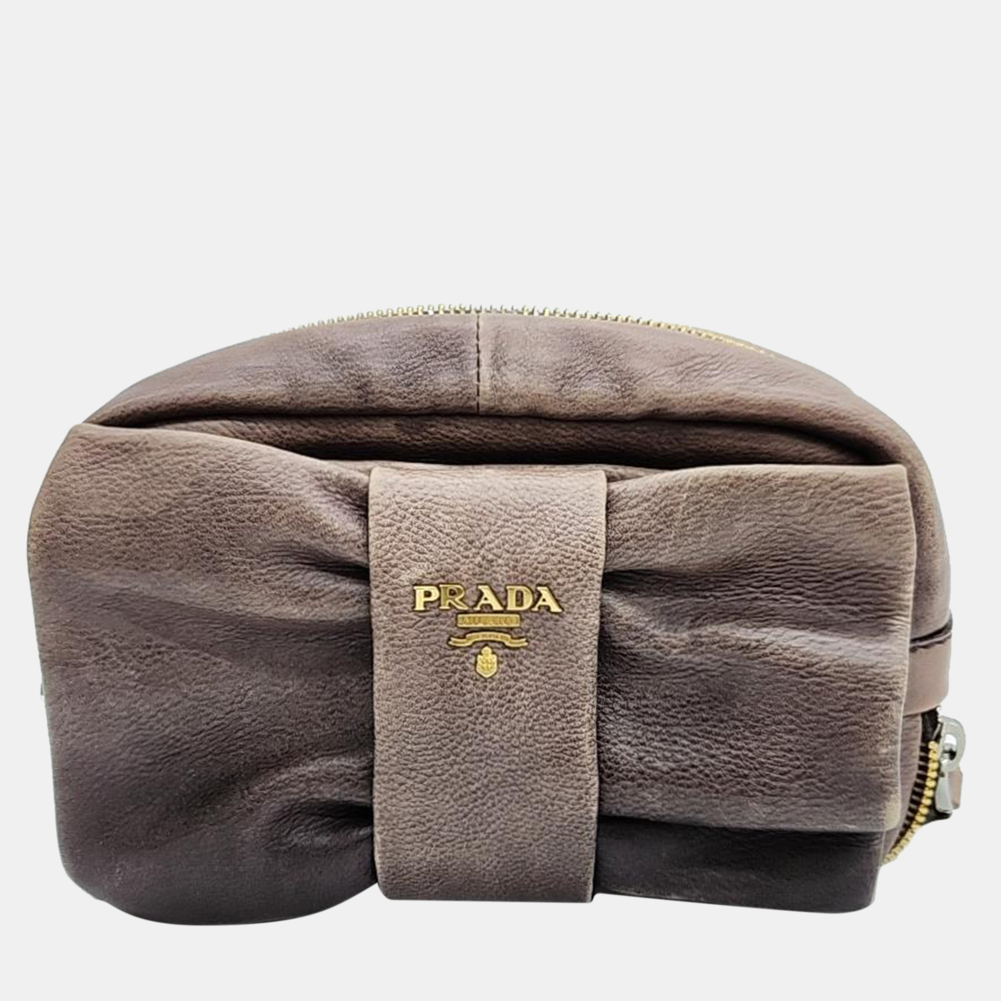 Pre-owned Prada Brown Leather Pouch
