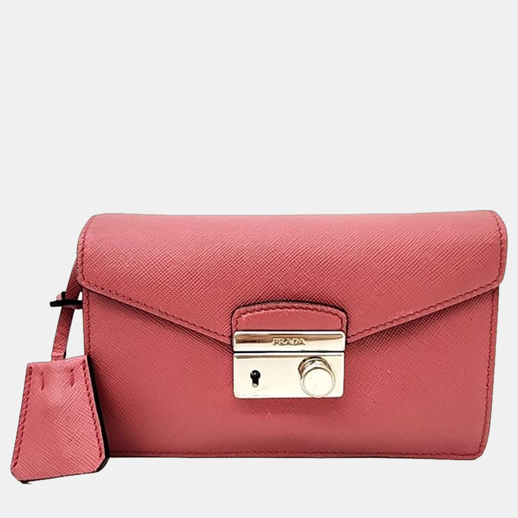 

Prada Saffiano Lux Mini Crossbody Bag, Pink