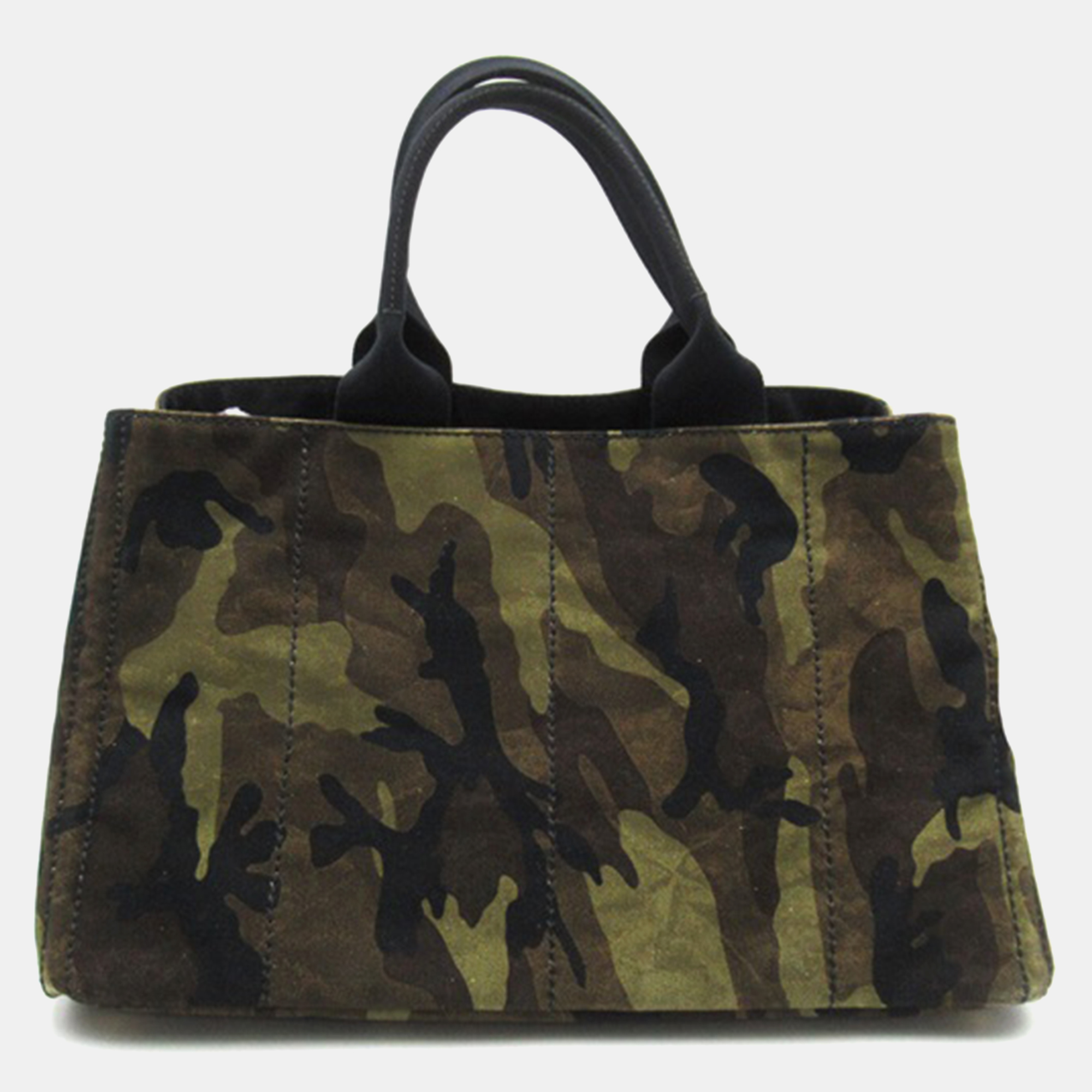 

Prada Green Canvas Canapa Logo Camouflage Tote Bag