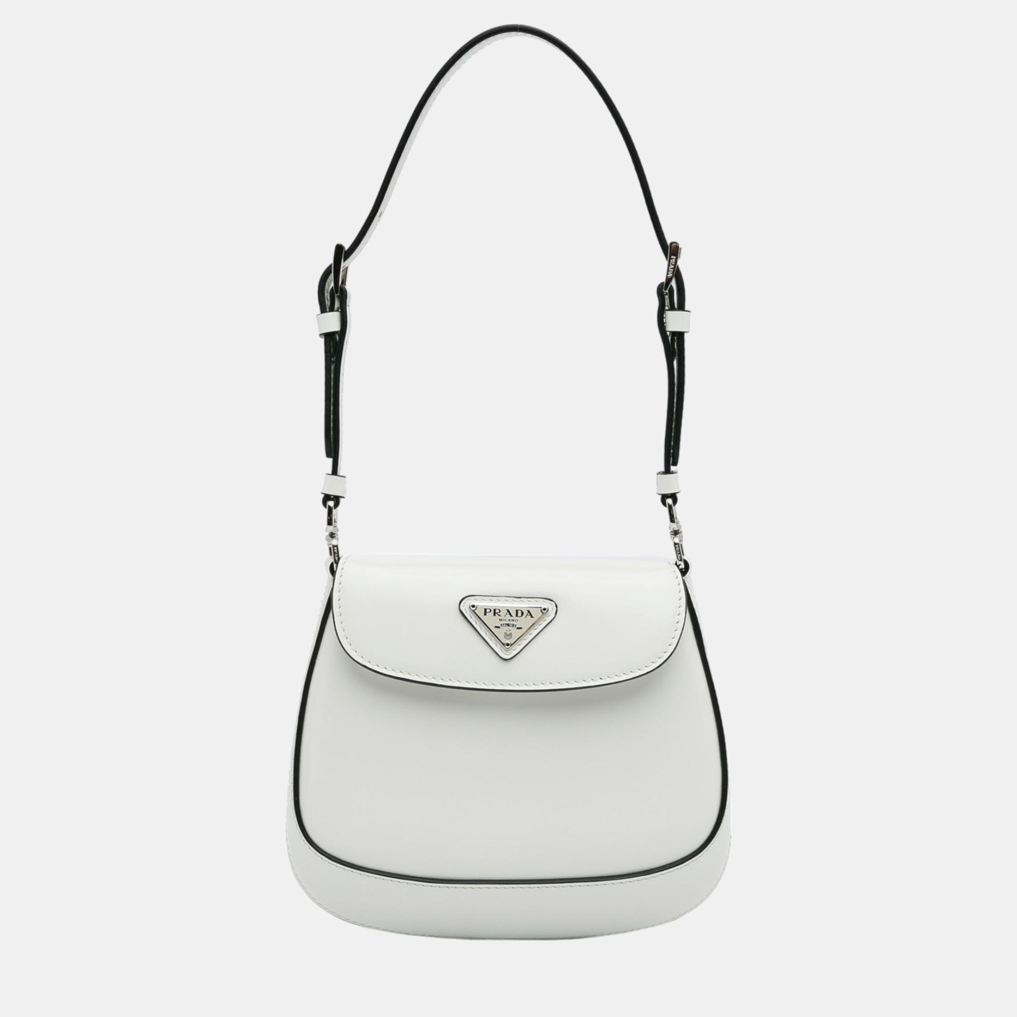 

Prada White Mini Spazzolato Cleo