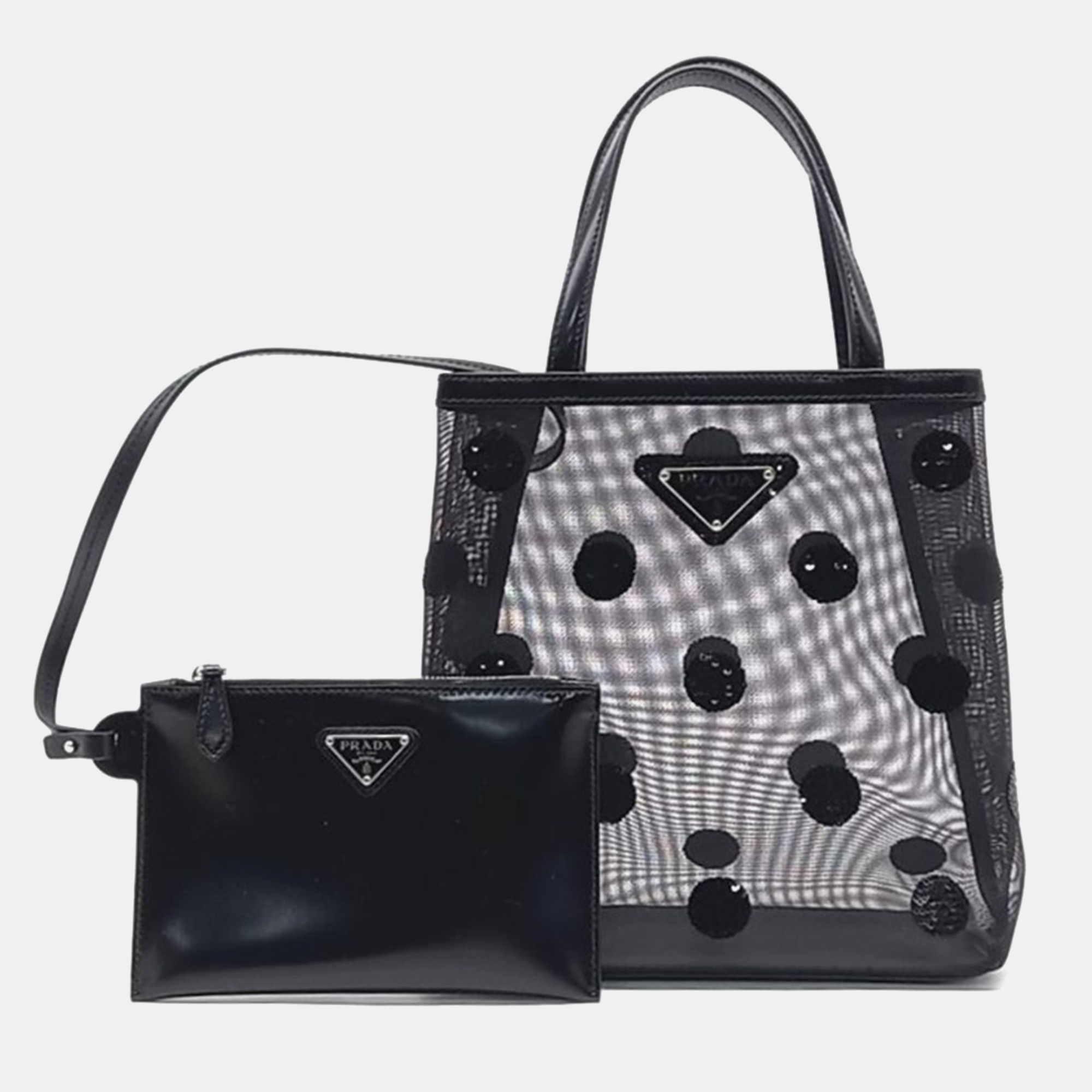 

Prada Sequin Mesh Tote Bag, Black