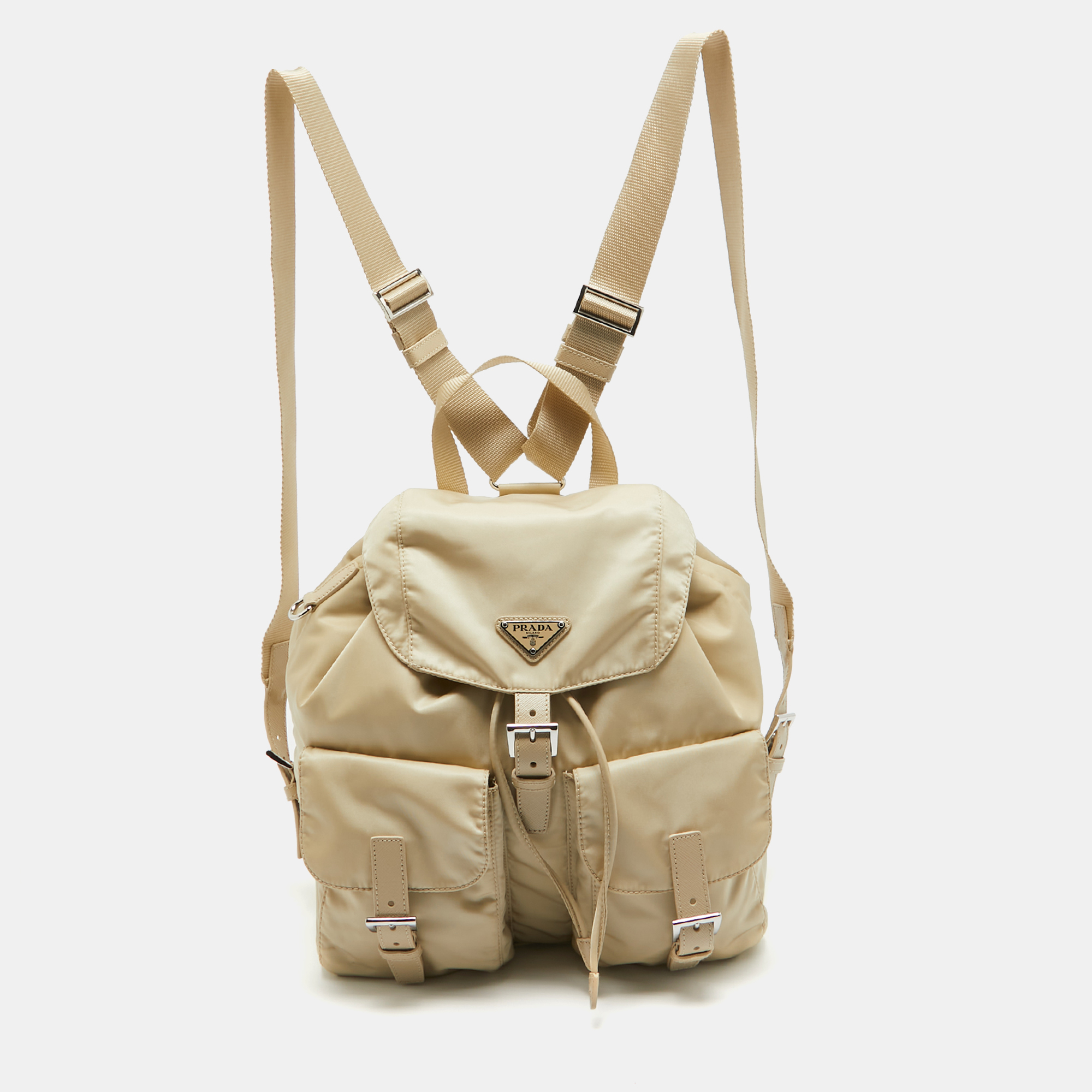 

Prada Beige Re-Nylon Medium Backpack