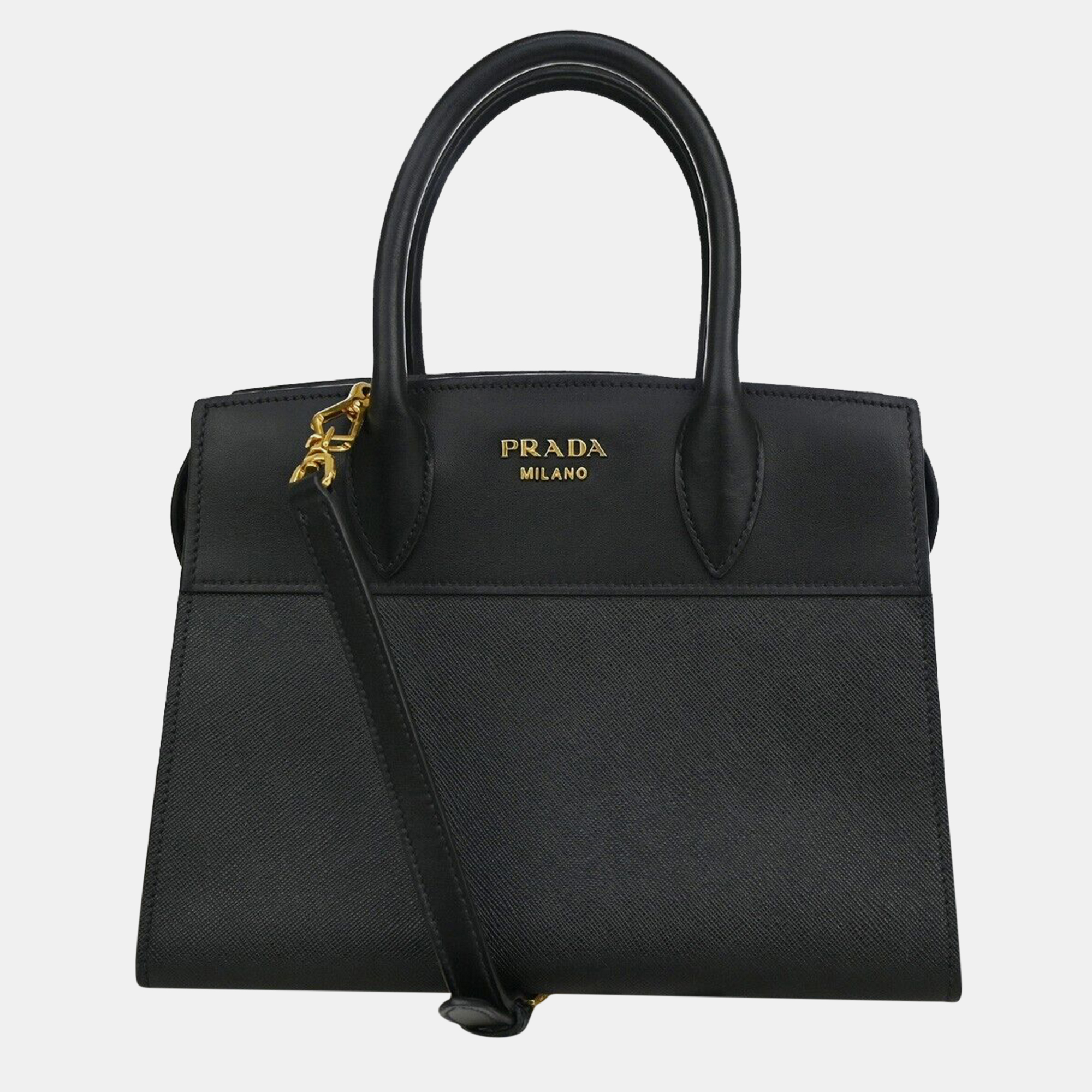 Prada Black Saffiano Lux and City Leather Esplanade Tote