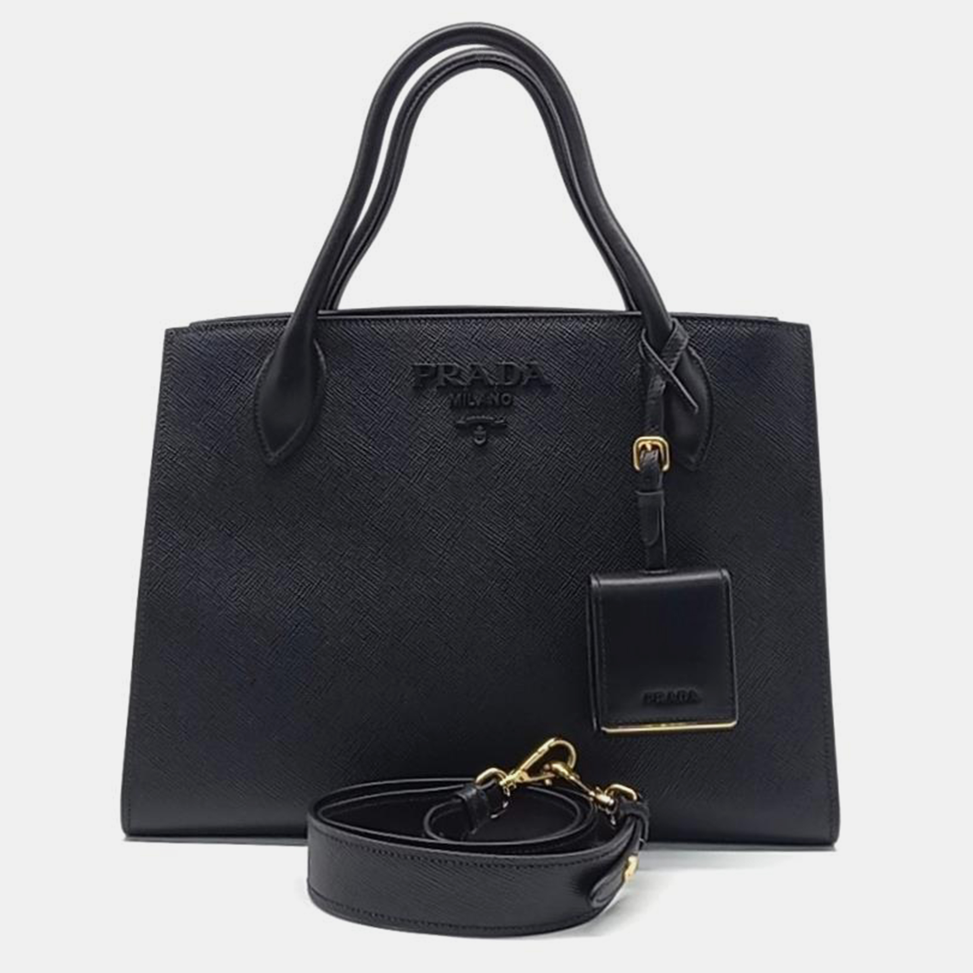 

Prada Saffiano Monochrome Bag (1BA155), Black