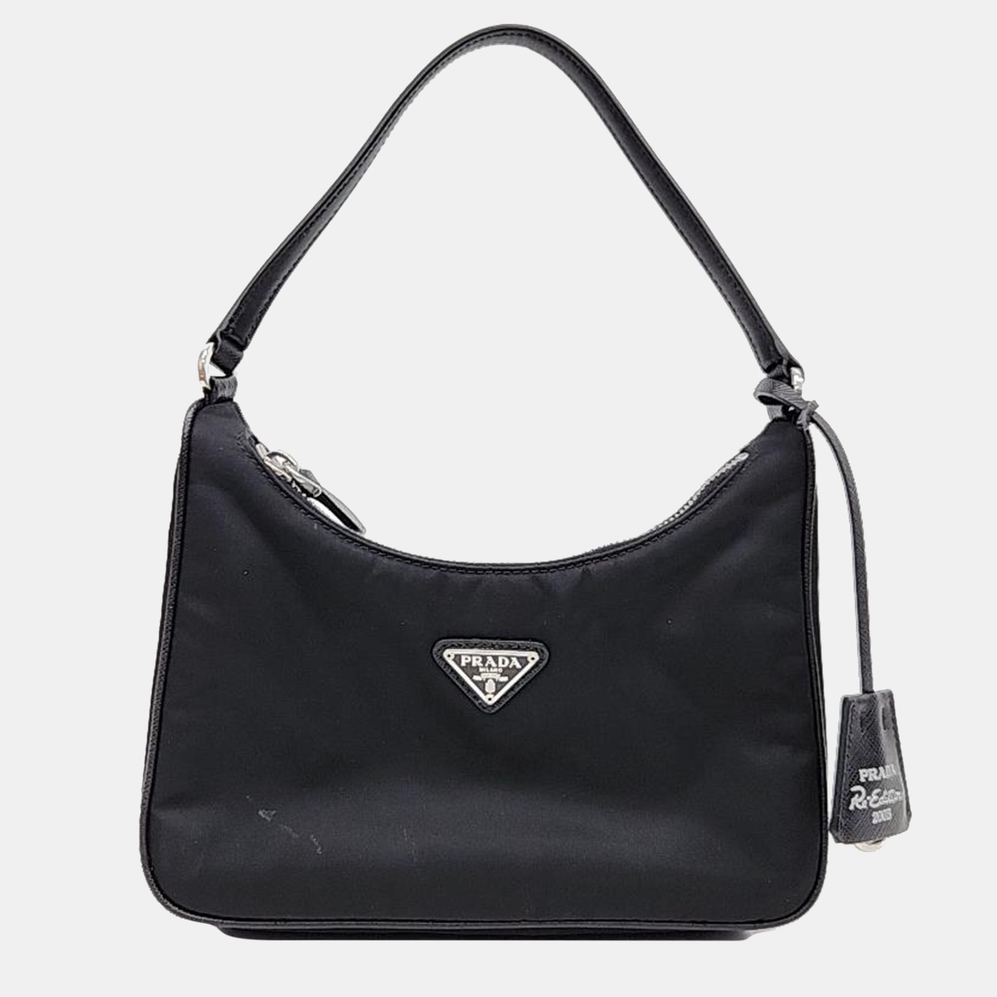 Pre-owned Prada Nylon Hobo Bag (1ne204) In Black