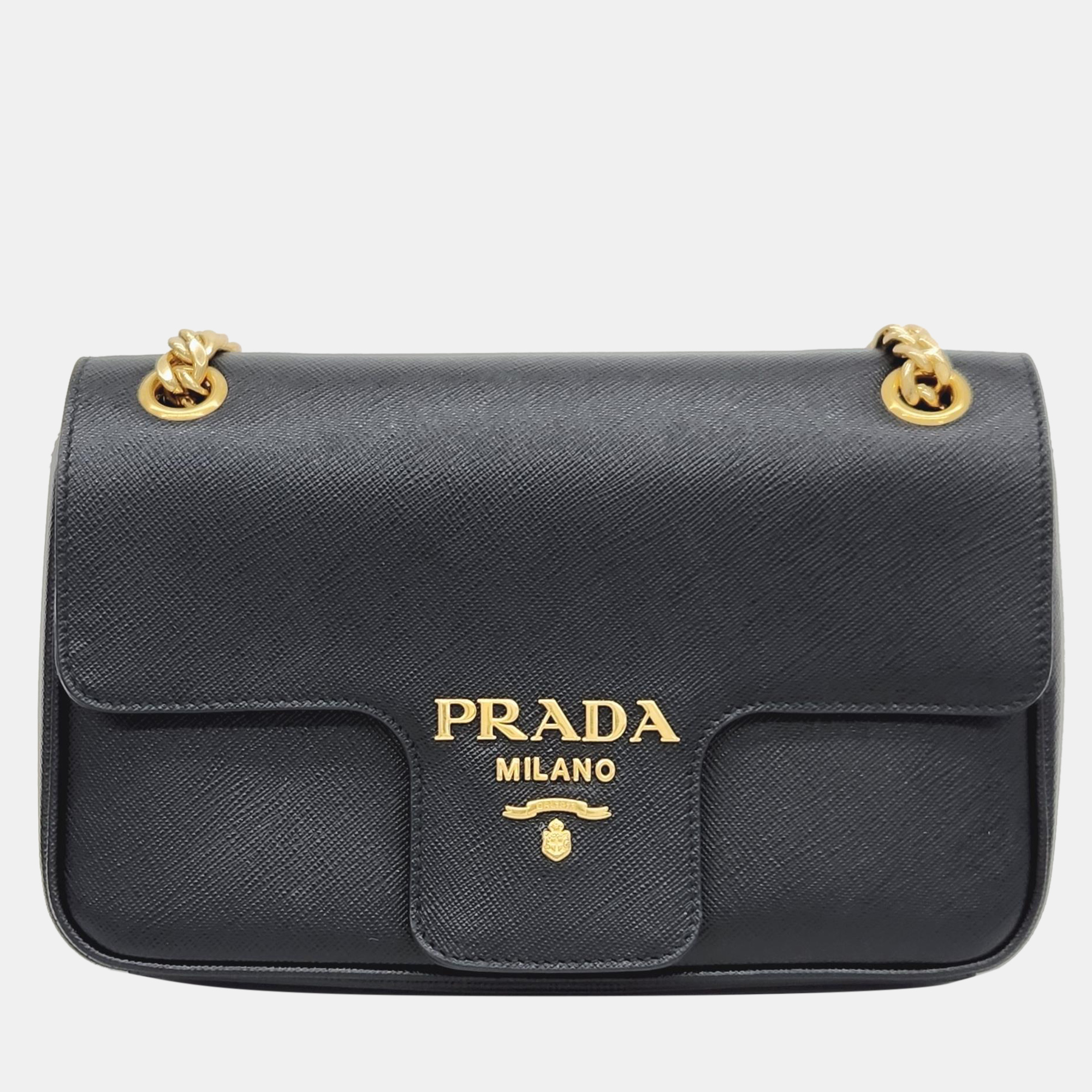 

Prada Saffiano Chain Shoulder Bag, Black