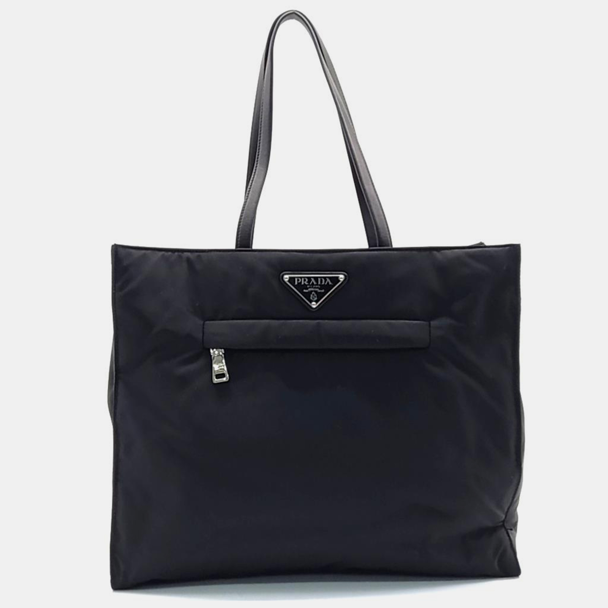 Pre-owned Prada Black Re-nylon Padded Tote Bag