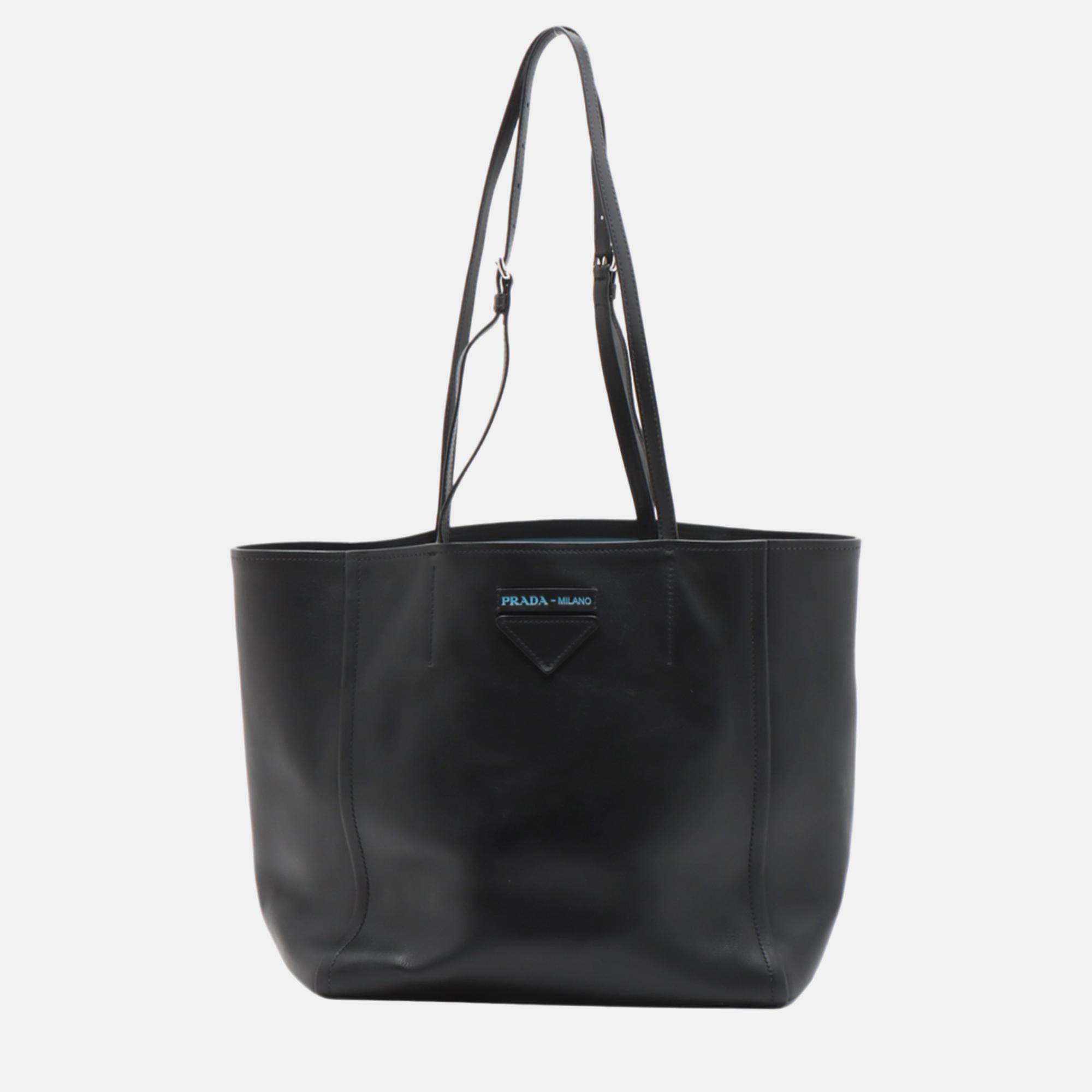 

Prada Black Leather Tote Bag