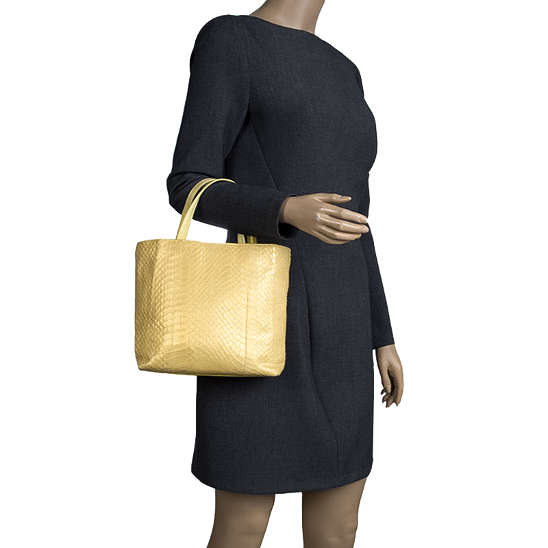 

Prada Gold Python Shopping Tote