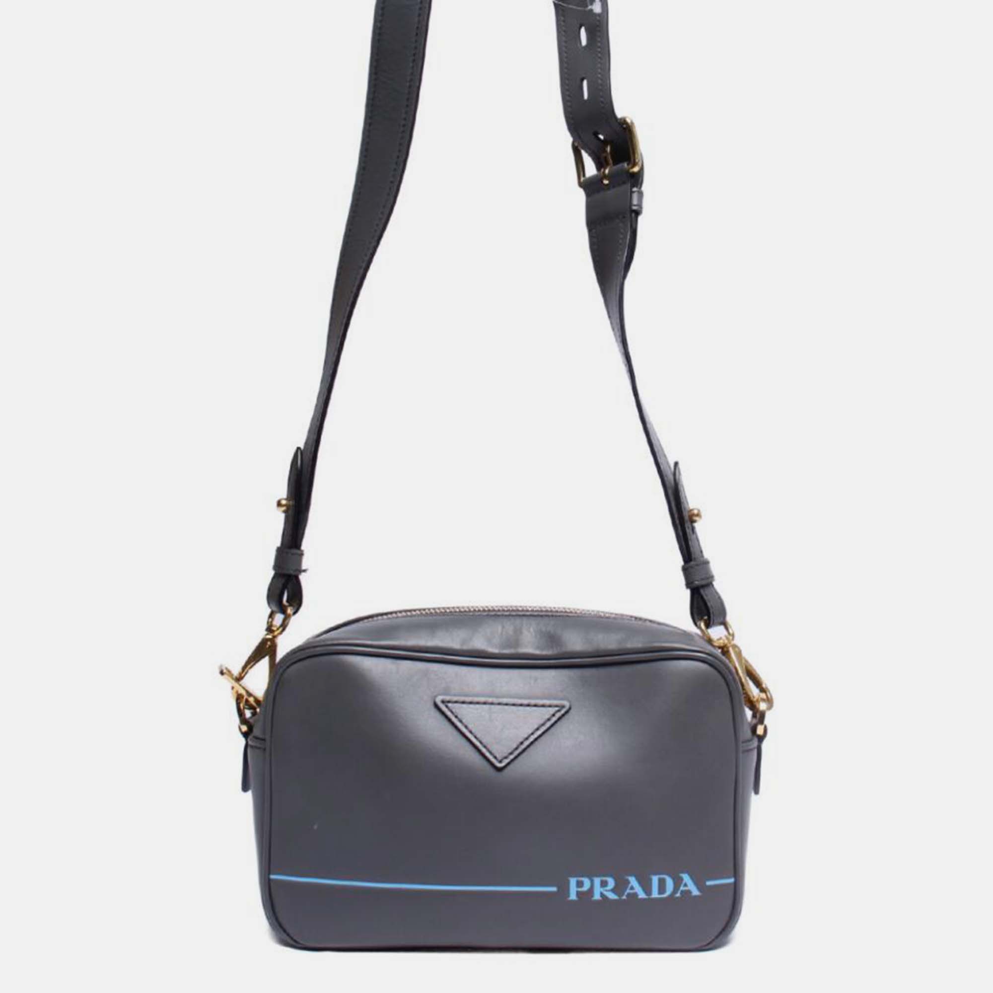 

Prada Black Leather Small Mirage Camera Bag, Grey