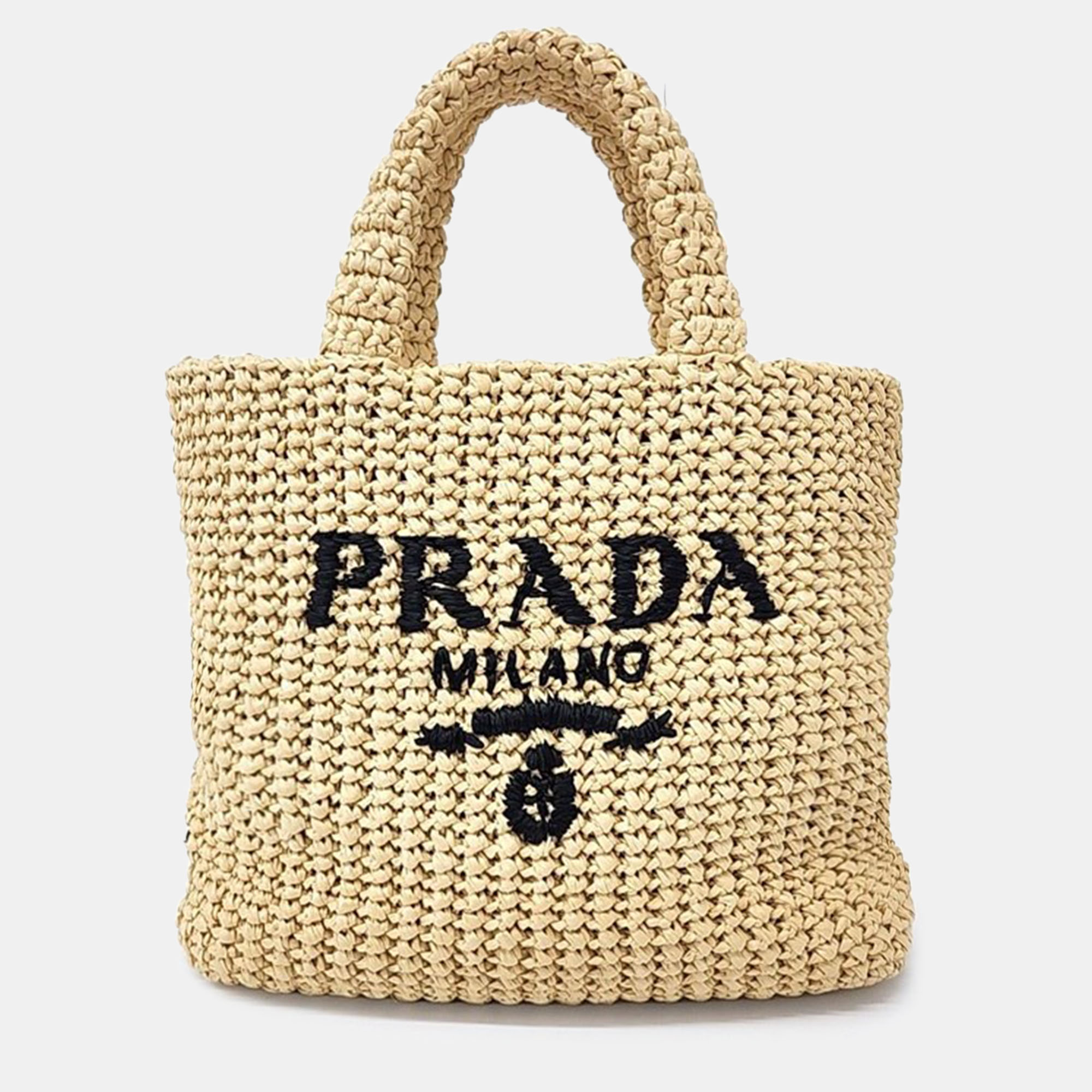 

Prada Beige Raffia Tote Bag