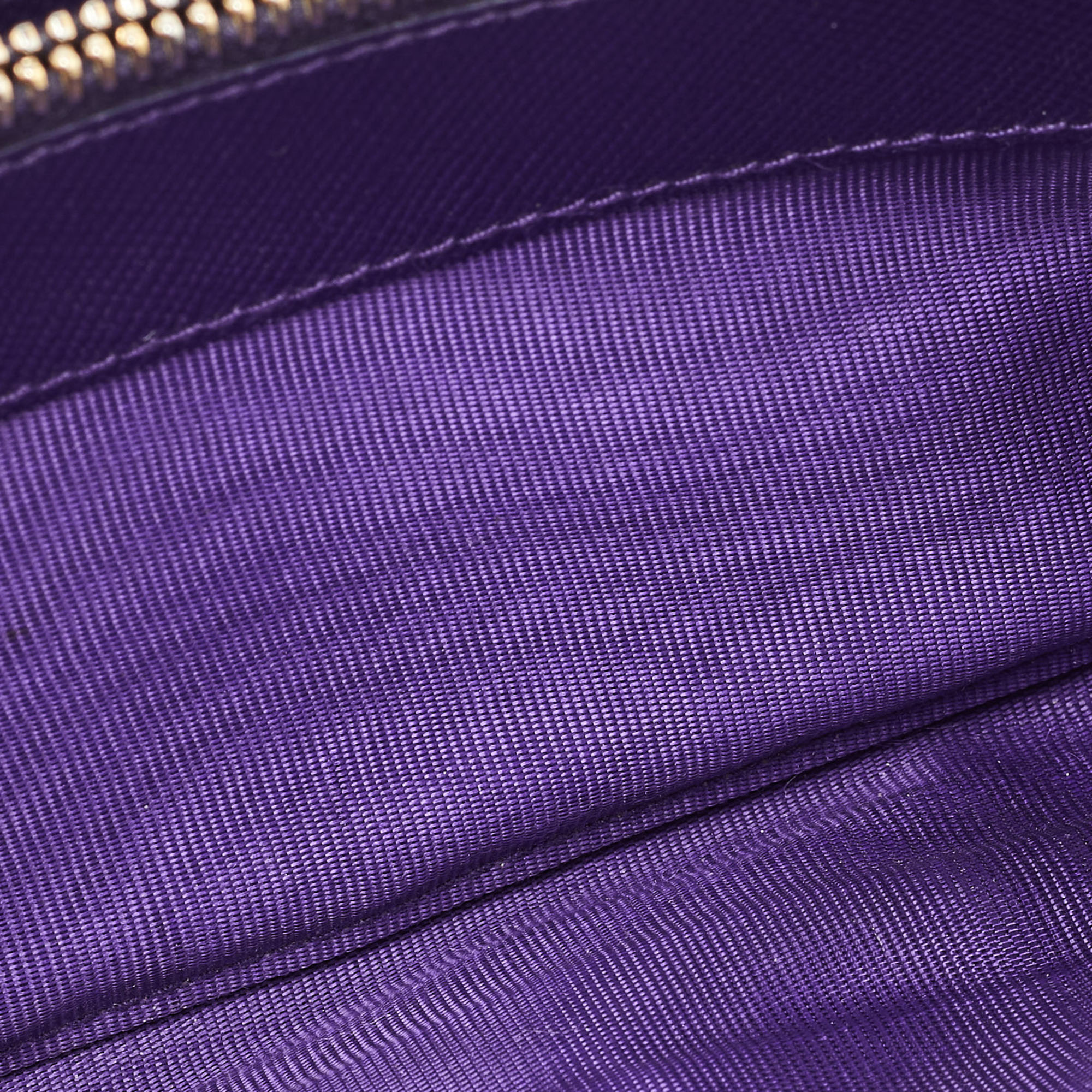 Prada Purple Saffiano Leather Logo Flap Continental Wallet 