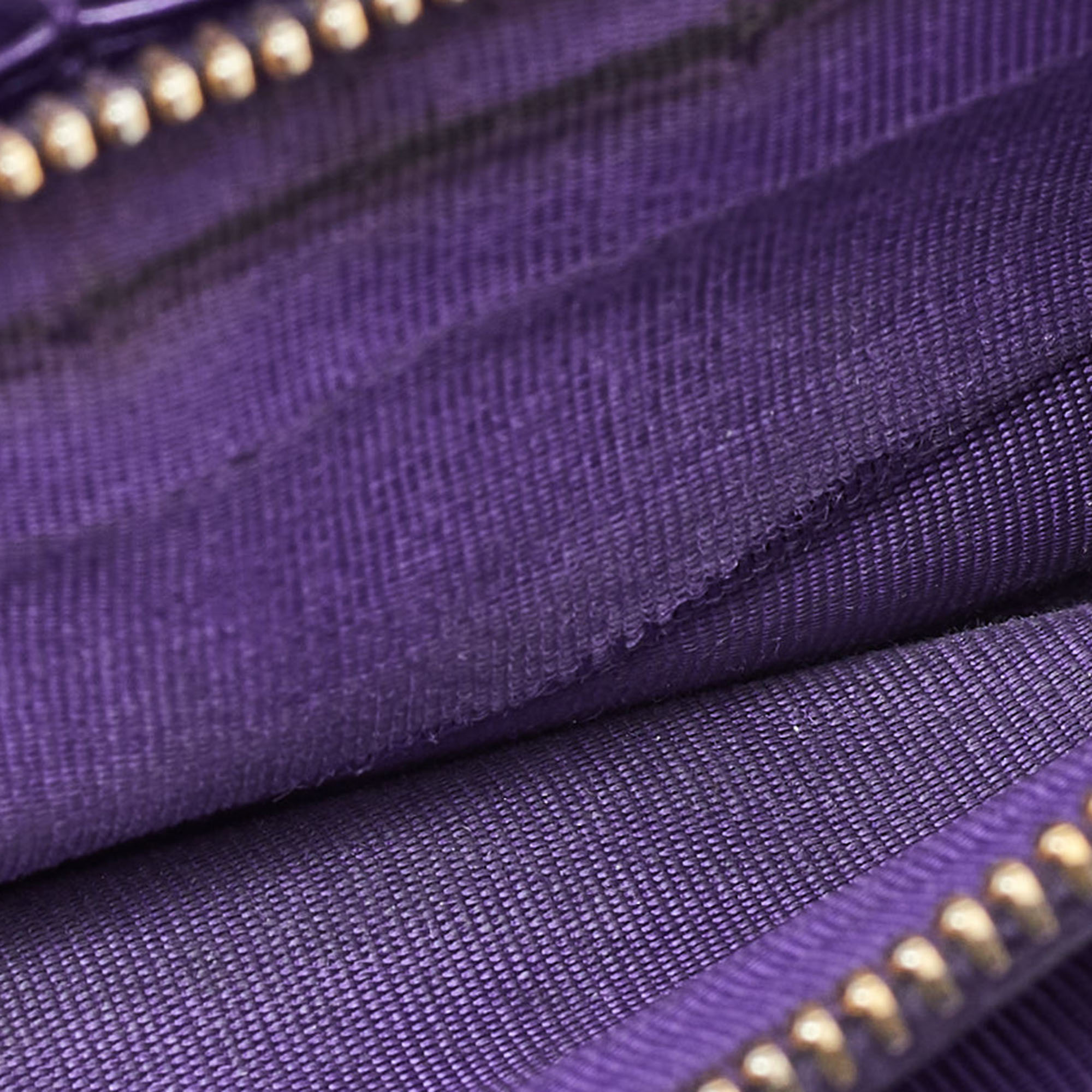 Prada Purple Saffiano Leather Logo Flap Continental Wallet 