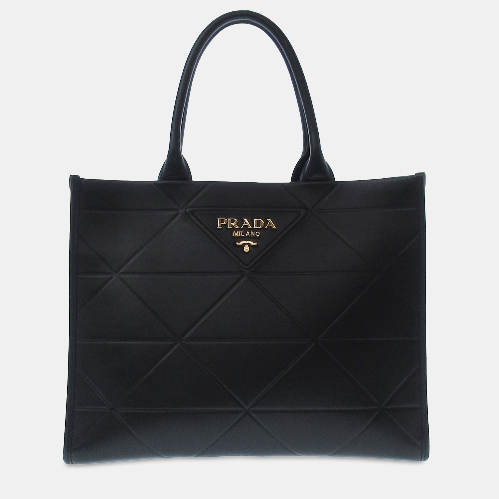 

Prada Large Soft Calf Leather Symbole Tote Bag, Black