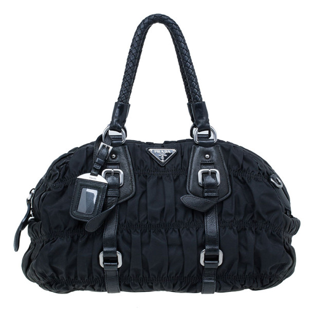 Pre Owned Prada Black Tessuto Nylon Hobo