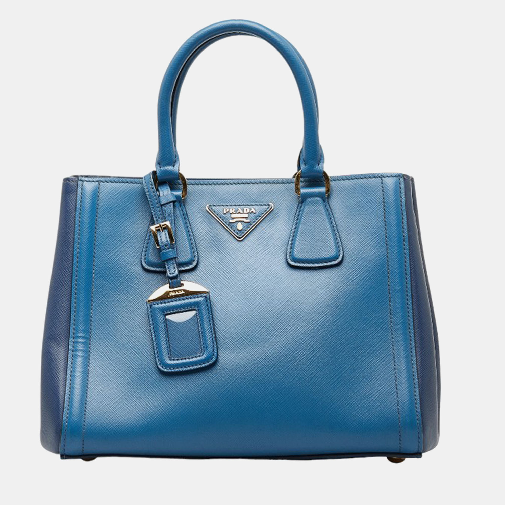 

Prada Blue Leather Saffiano Lux Galleria Tote Bag