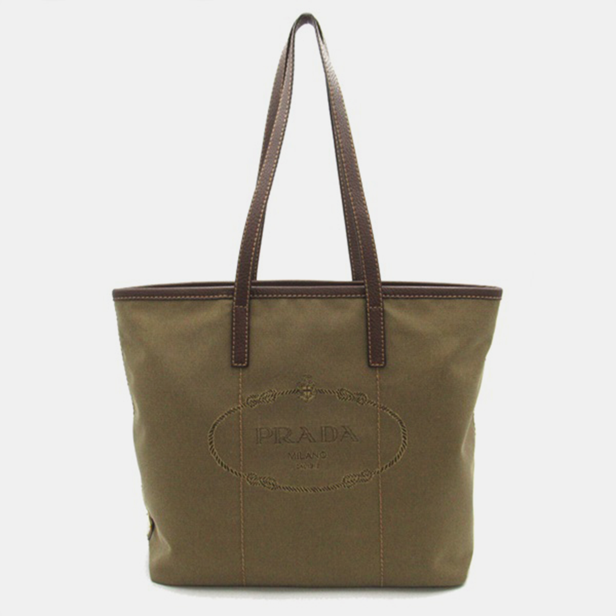 

Prada Brown Canvas Canapa Logo Shoulder Bag