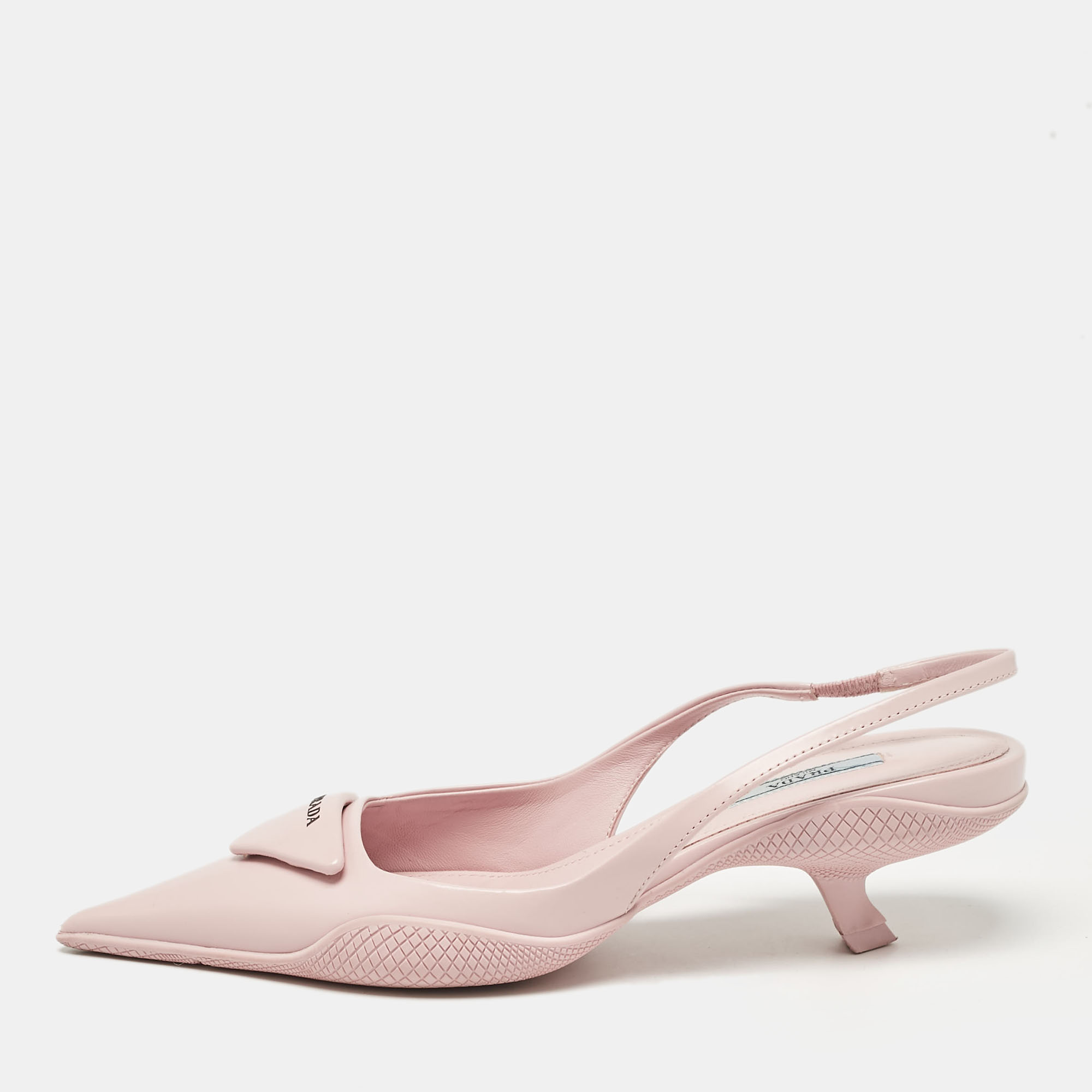 

Prada Pink Leather Slingback Pumps Size