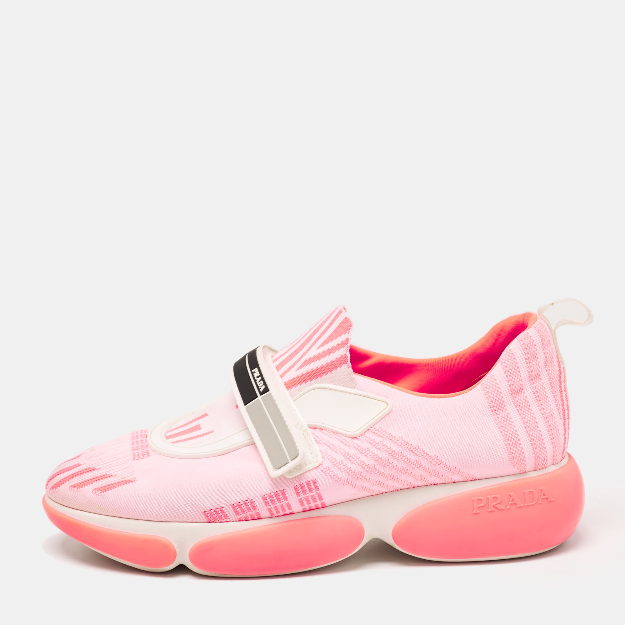 

Prada Neon Pink Fabric Cloudbust Sneakers Size