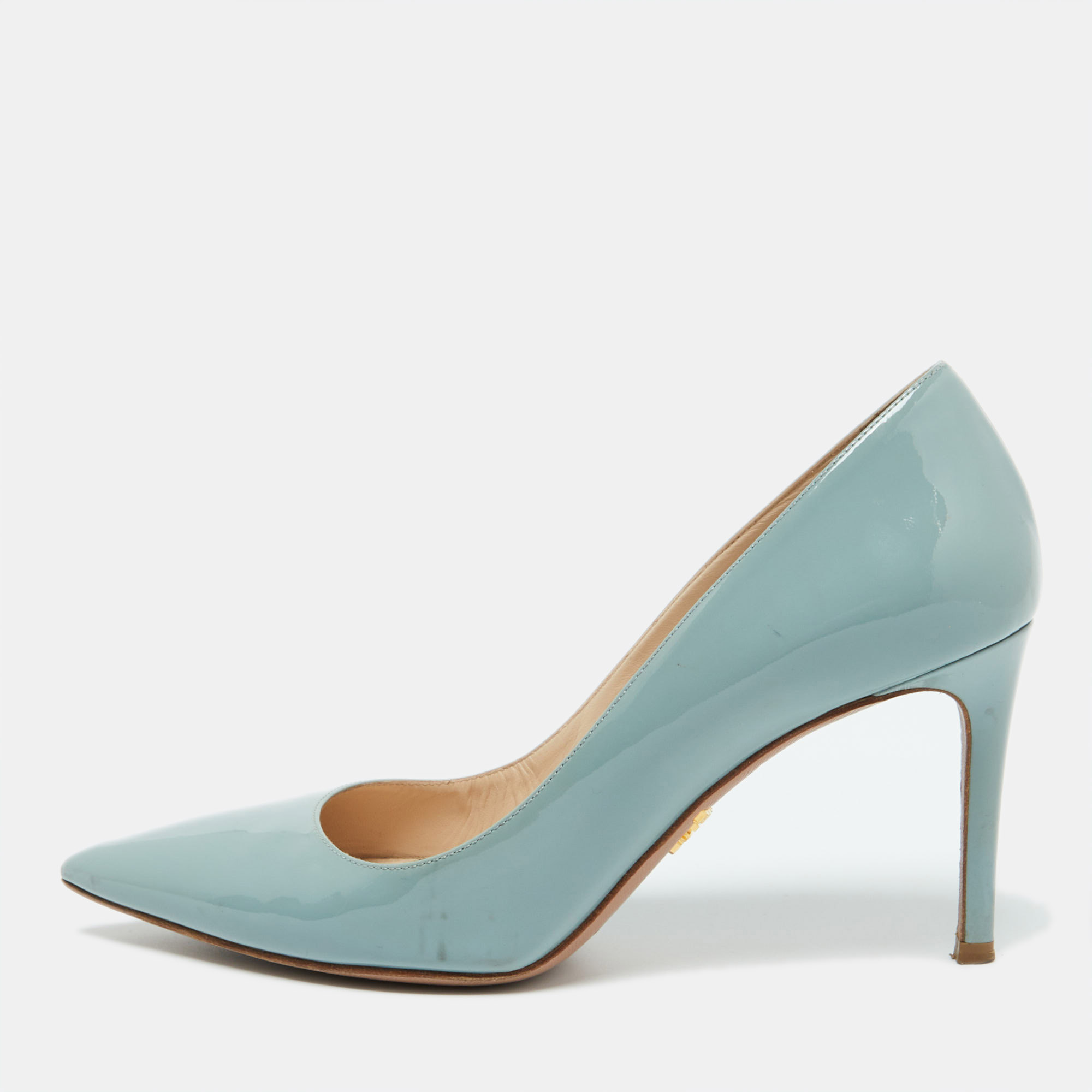 

Prada Pastel Blue Patent Leather Pointed Toe Pumps Size