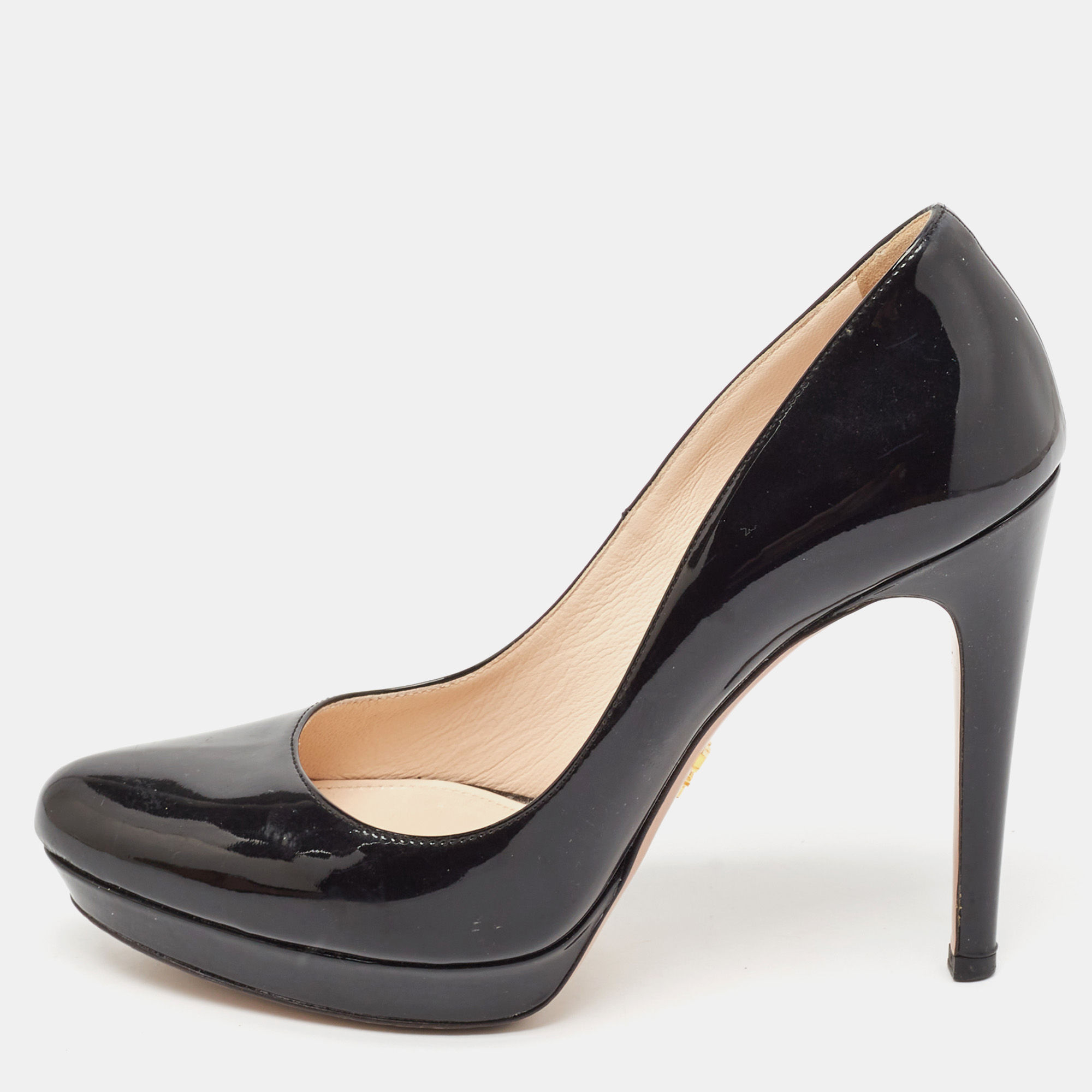 

Prada Black Patent Leather Platform Pumps Size