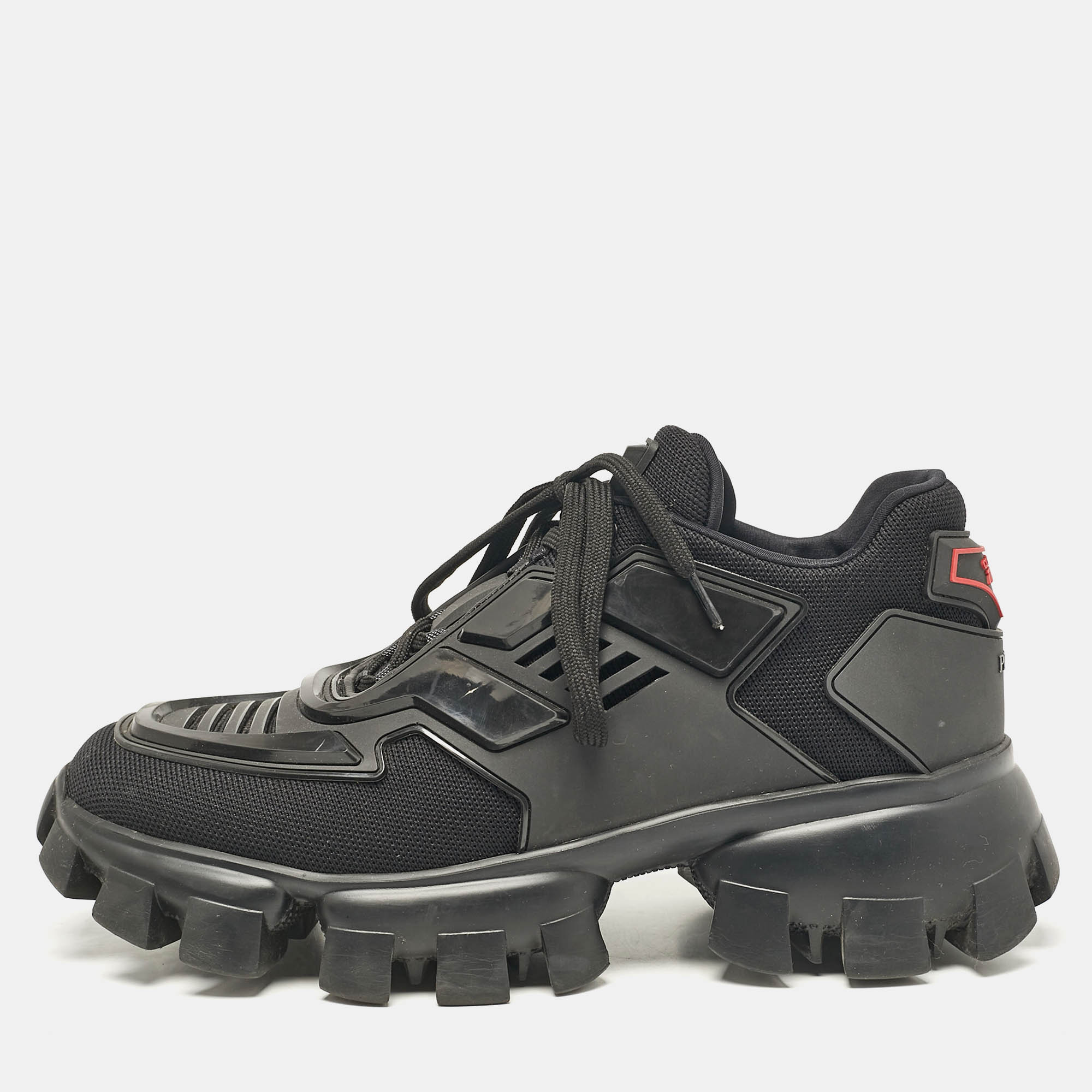 

Prada Black Mesh and Rubber Cloudbust Thunder Low Top Sneakers Size