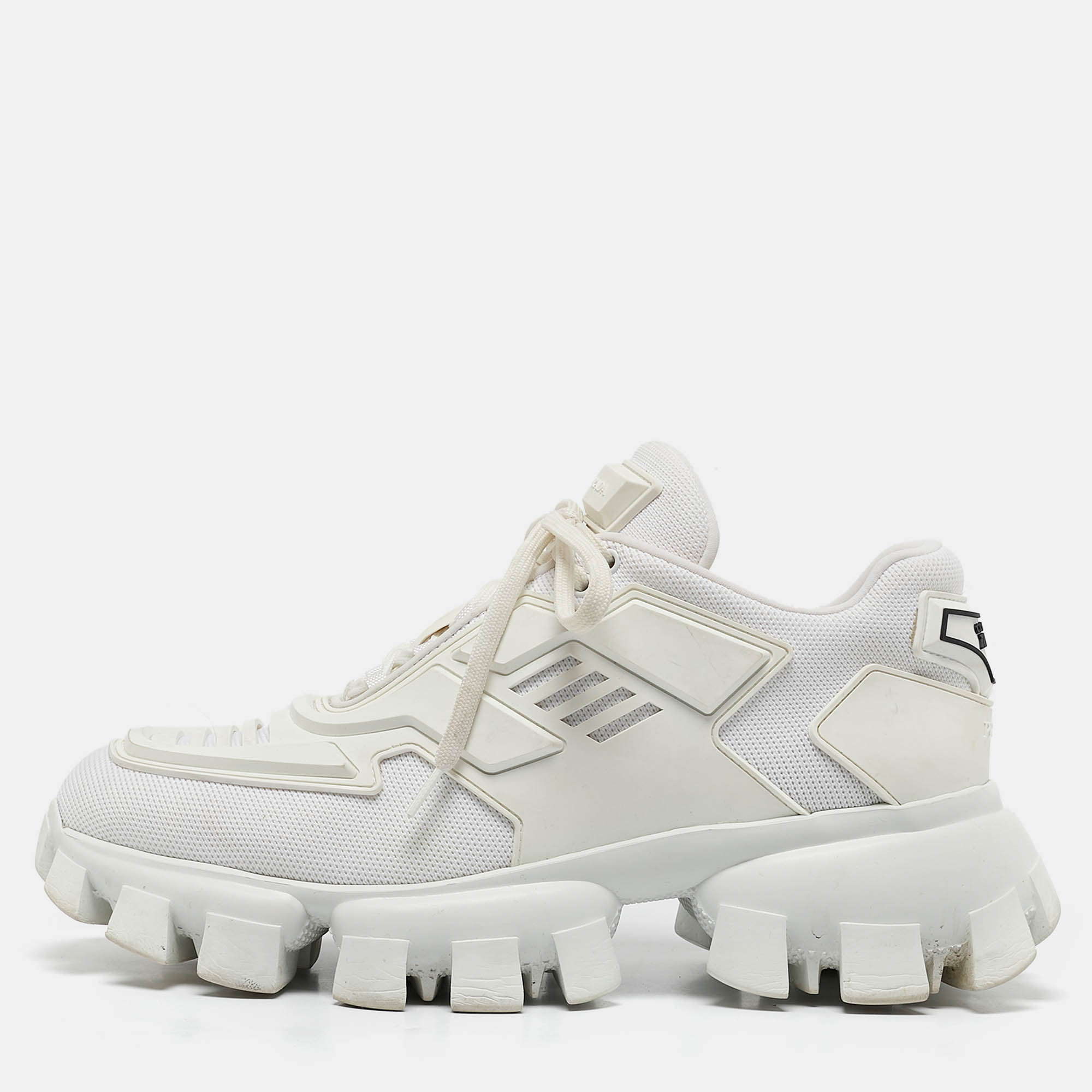 

Prada White Fabric and Rubber Cloudbust Thunder Low Top Sneakers Size