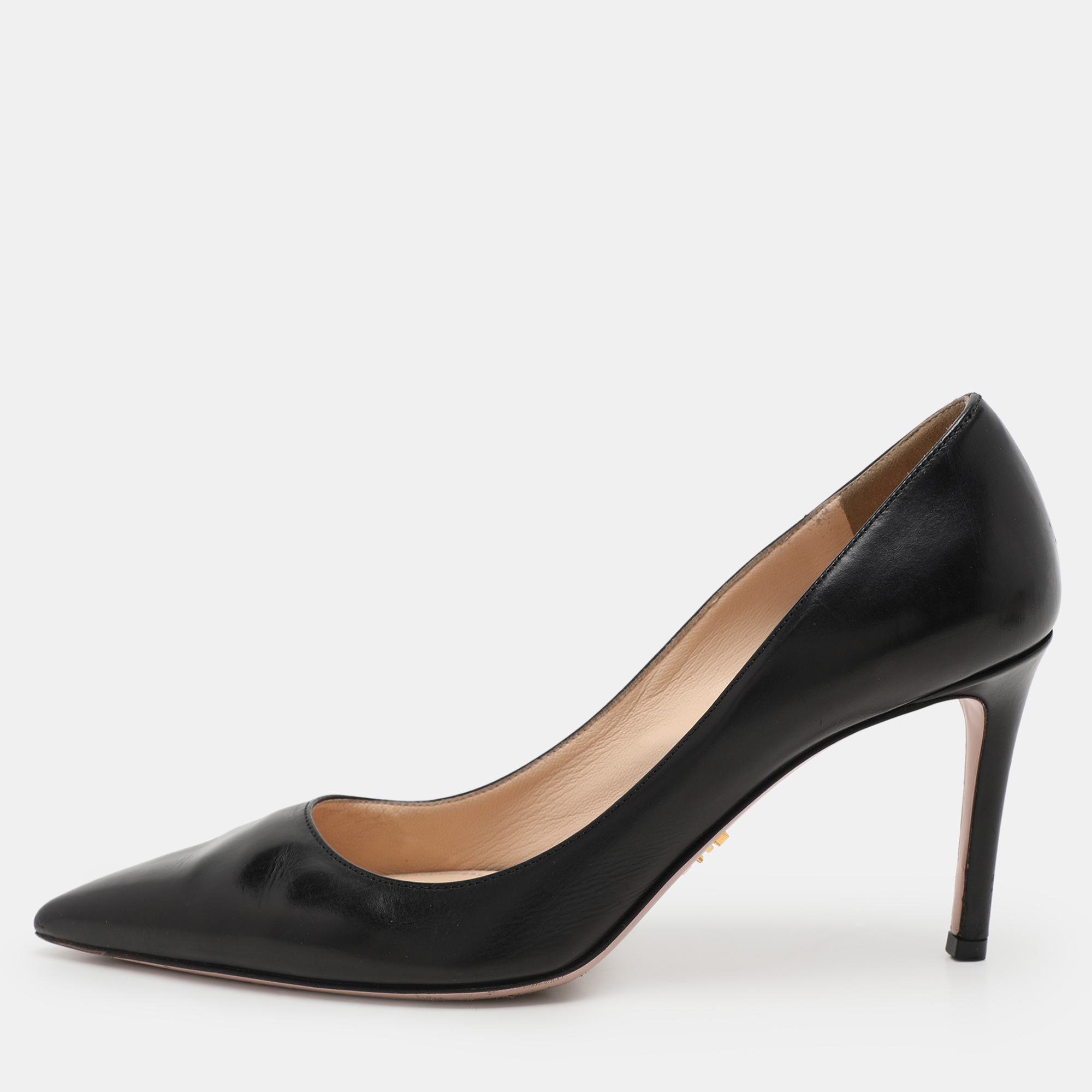 

Prada Black Leather Pointed Toe Pumps Size 38.5