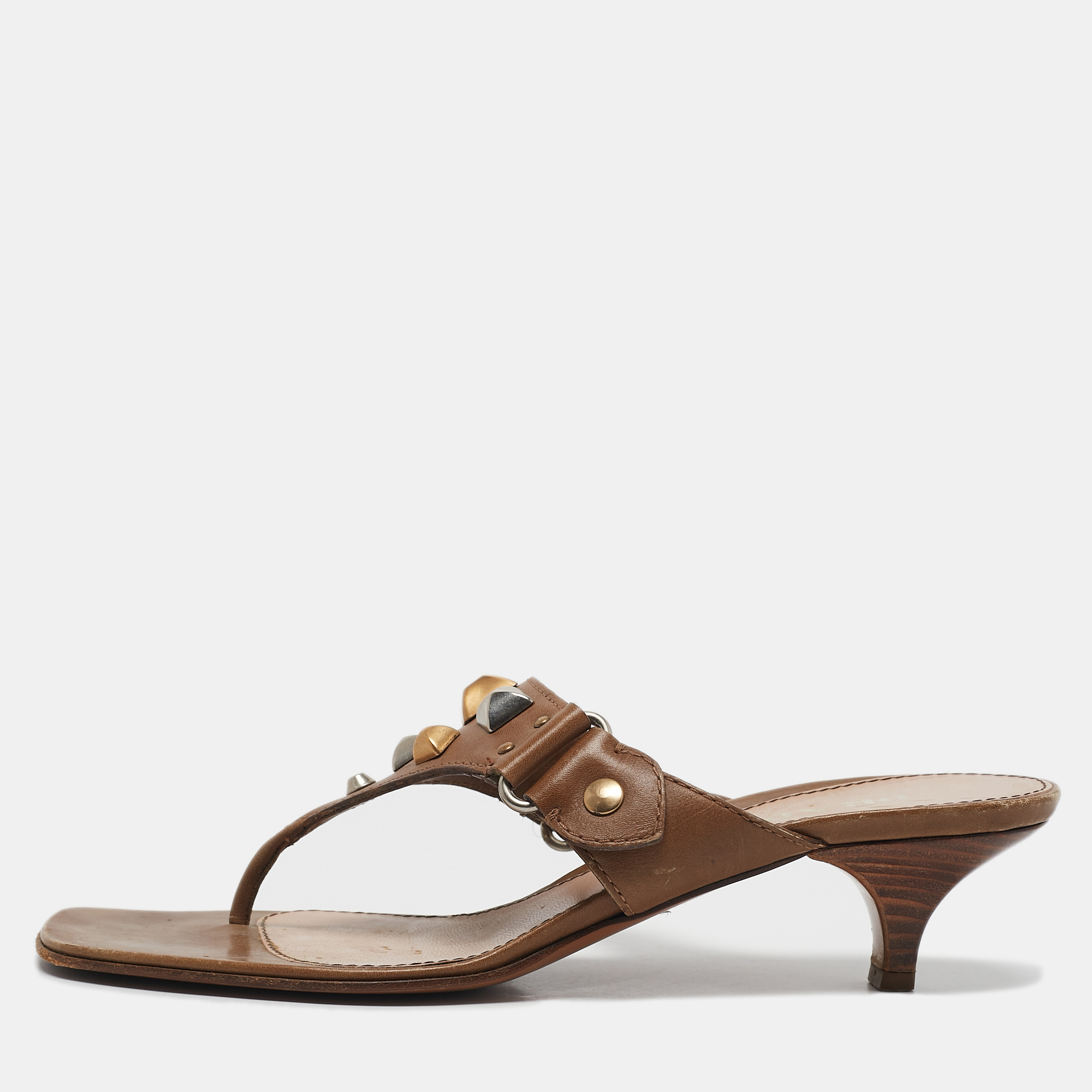 

Prada Olive Green Leather Thong Sandals Size, Beige