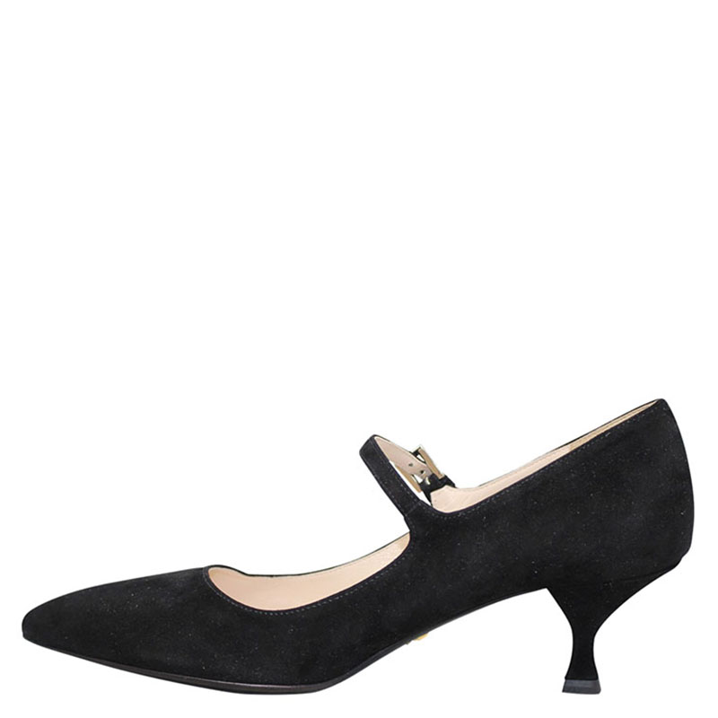 black suede mary jane pumps