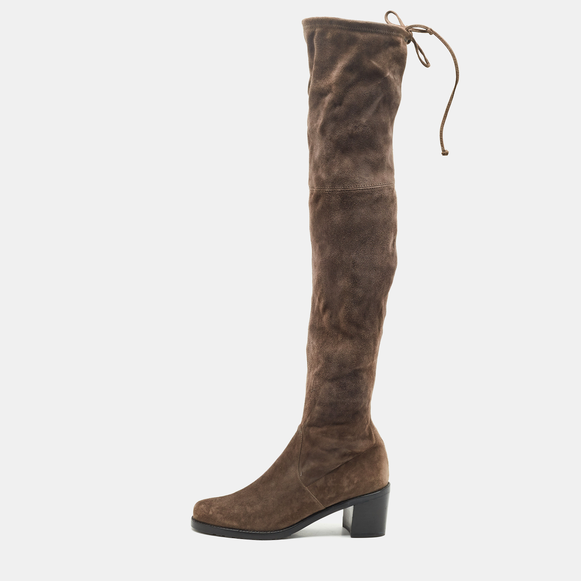 

Prada Brown Suede Over The Knee Boots Size
