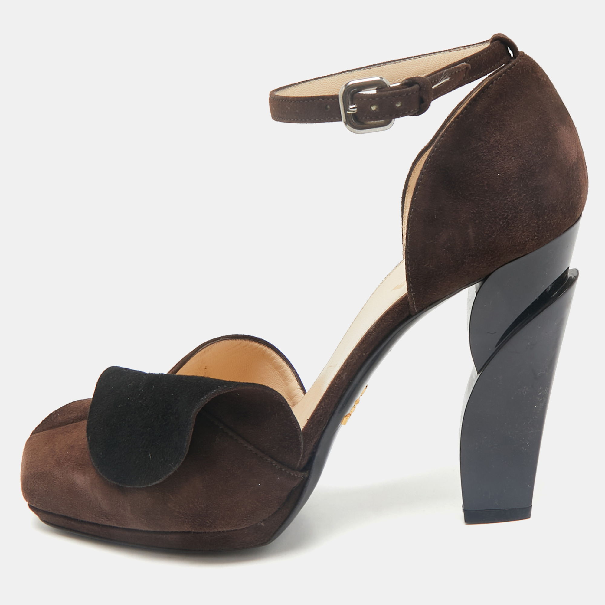 

Prada Brown Suede Mary Jane Pumps Size