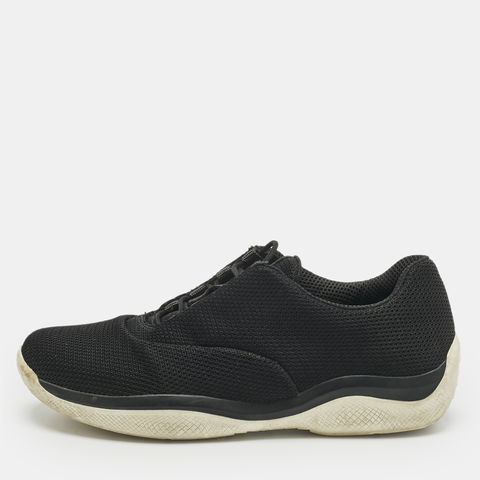 

Prada Black Mesh Slip On Sneakers Size