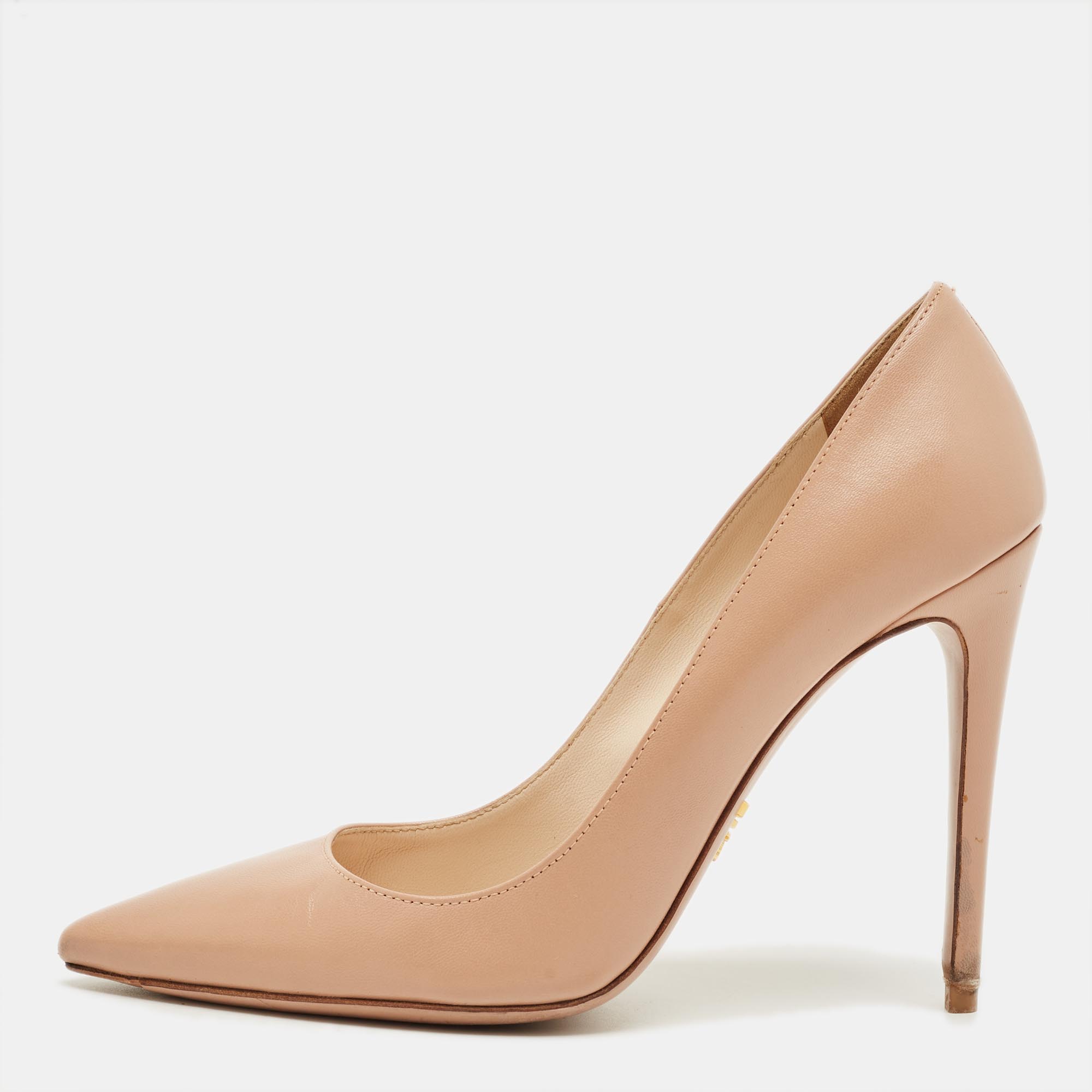 

Prada Beige Leather Pointed Toe Pumps Size