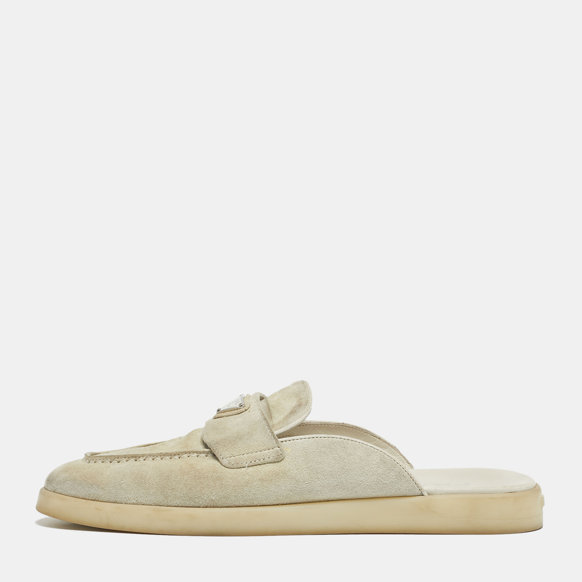 

Prada Grey Suede Sabot Mules Size